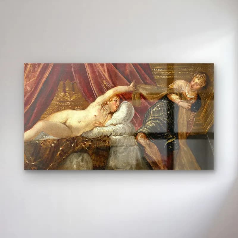 Jacopo Tintoretto – Joseph and Potiphar s Wife cam tablo — Jacopo Tintoretto – Joseph and Potiphar s Wife — yağlı boya mitolojik sahne