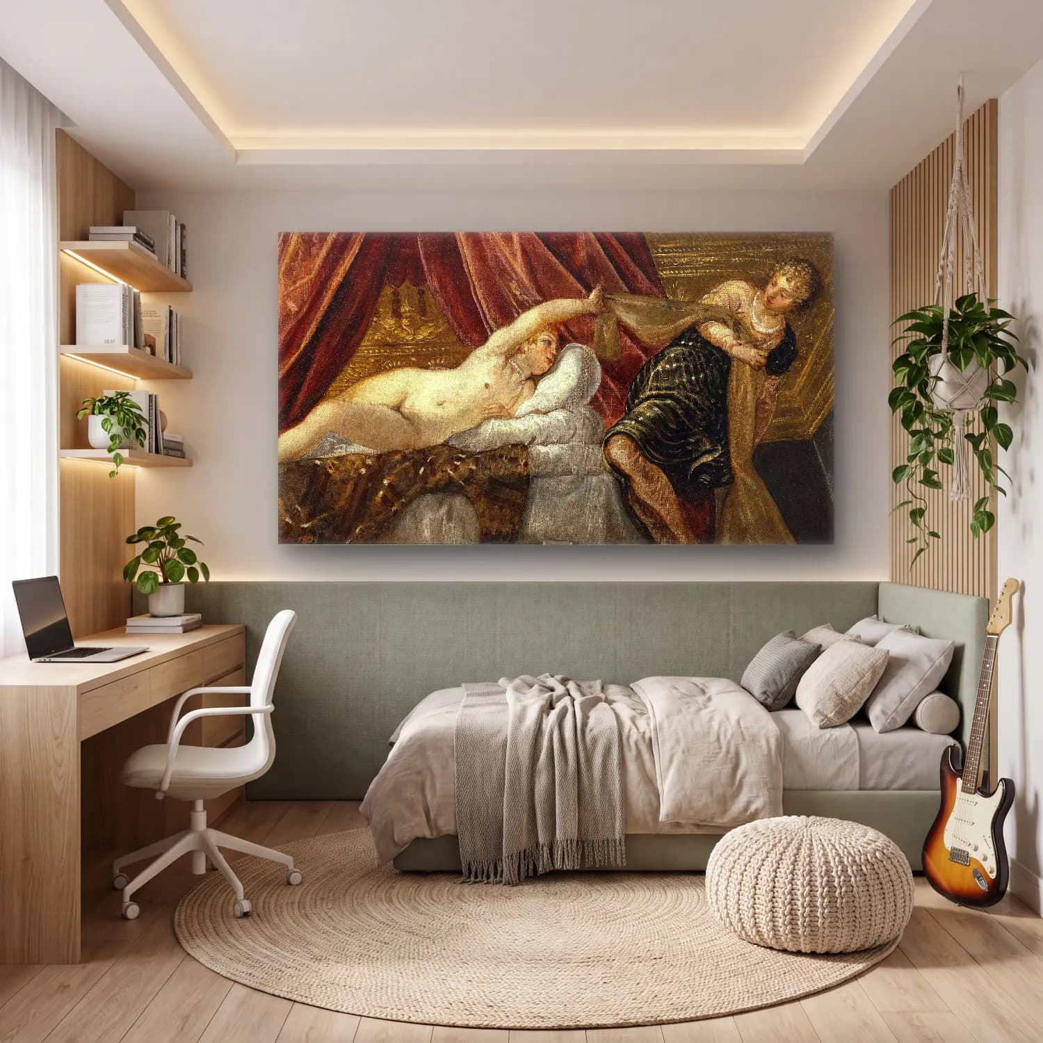 Jacopo Tintoretto – Joseph and Potiphar s Wife cam tablo — genç odasında