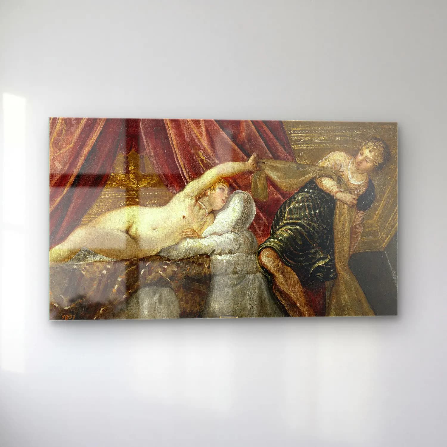 Jacopo Tintoretto – Joseph and Potiphar s Wife cam tablo — sol açıdan görünüm