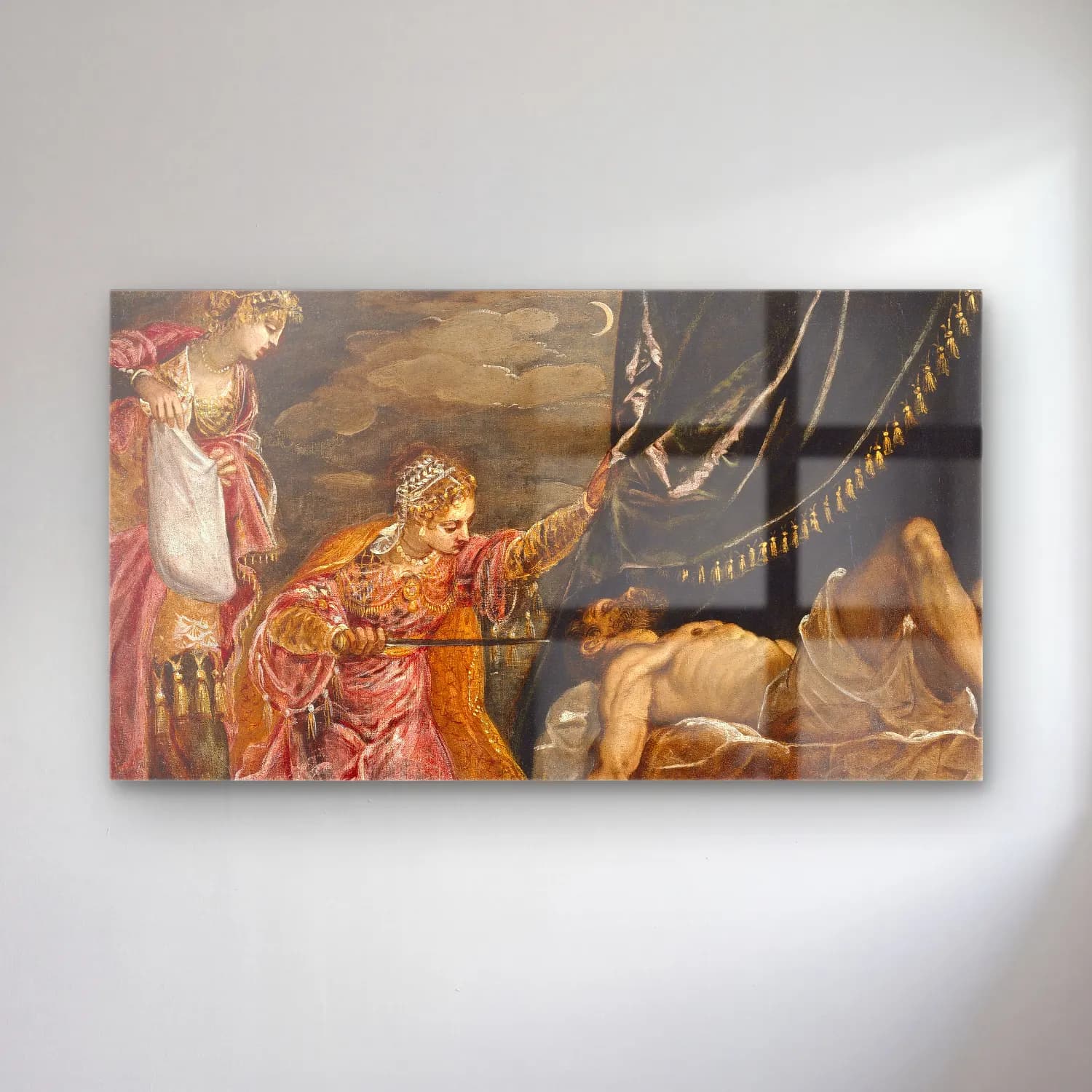 Jacopo Tintoretto – Judith and Holofernes cam tablo — Jacopo Tintoretto – Judith and Holofernes — yağlı boya mitolojik sahne