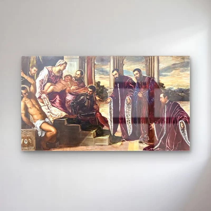 Jacopo Tintoretto – Madonna dei Tesorieri cam tablo — Jacopo Tintoretto – Madonna dei Tesorieri — yağlı boya dini sahne
