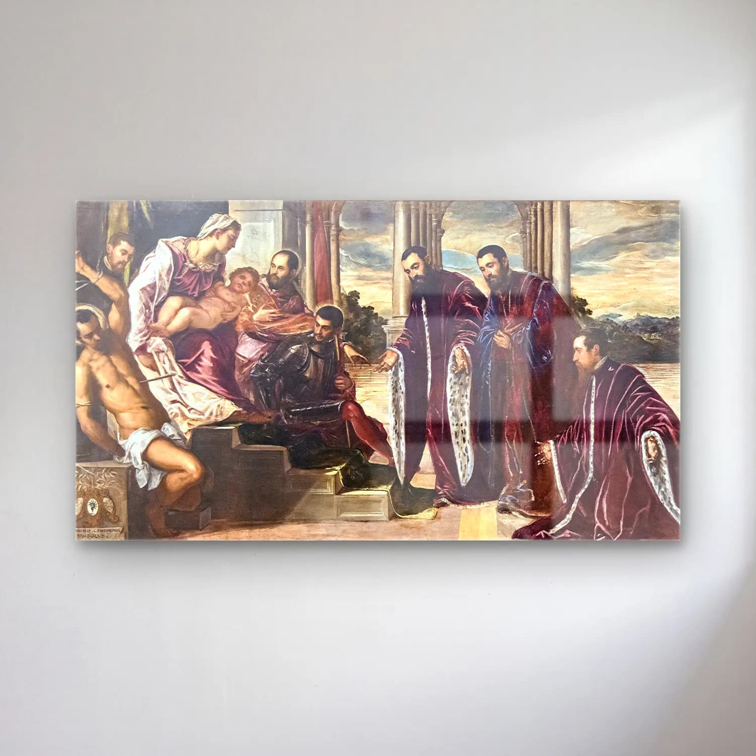 Jacopo Tintoretto – Madonna dei Tesorieri cam tablo — Jacopo Tintoretto – Madonna dei Tesorieri — yağlı boya dini sahne