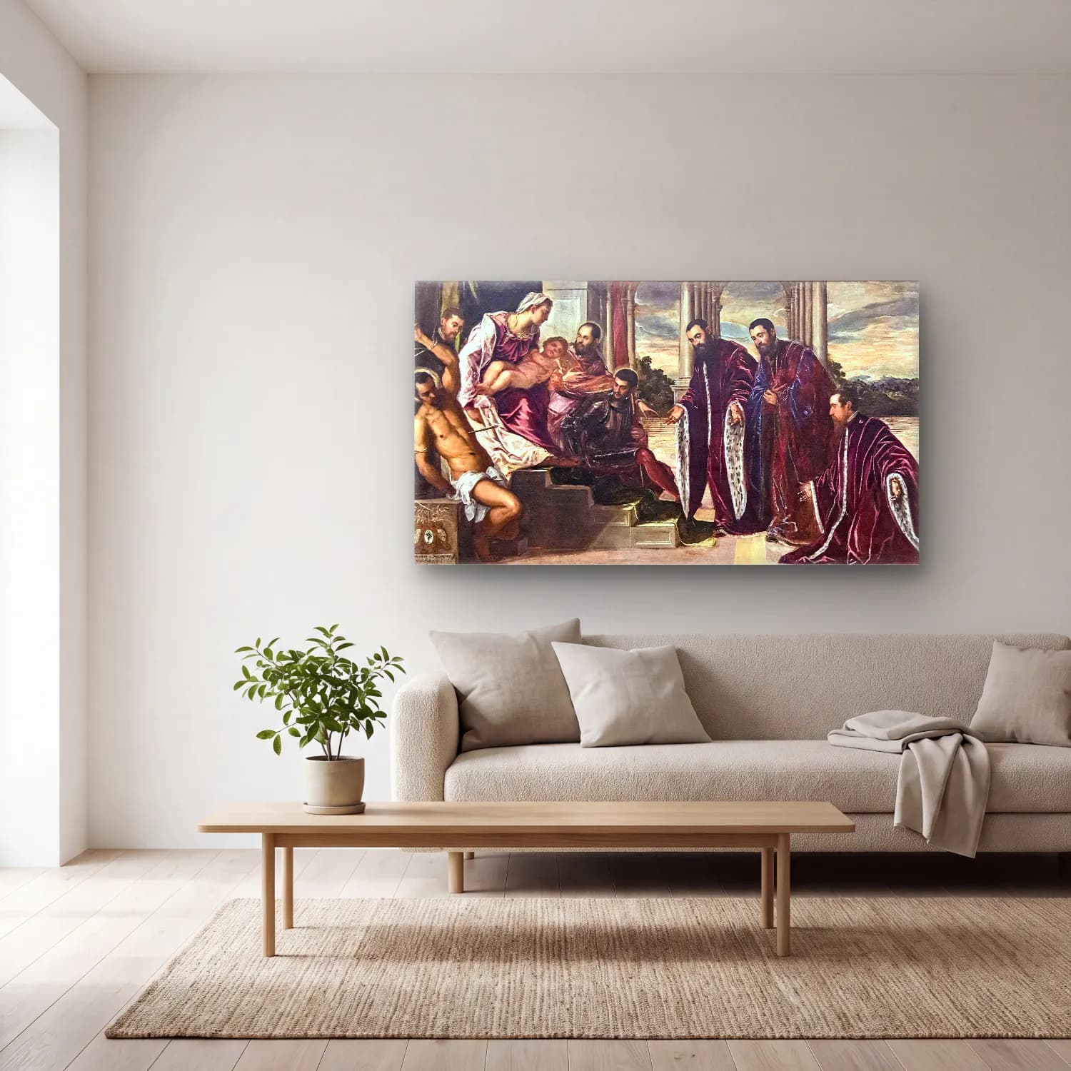 Jacopo Tintoretto – Madonna dei Tesorieri cam tablo — açık renk salonda