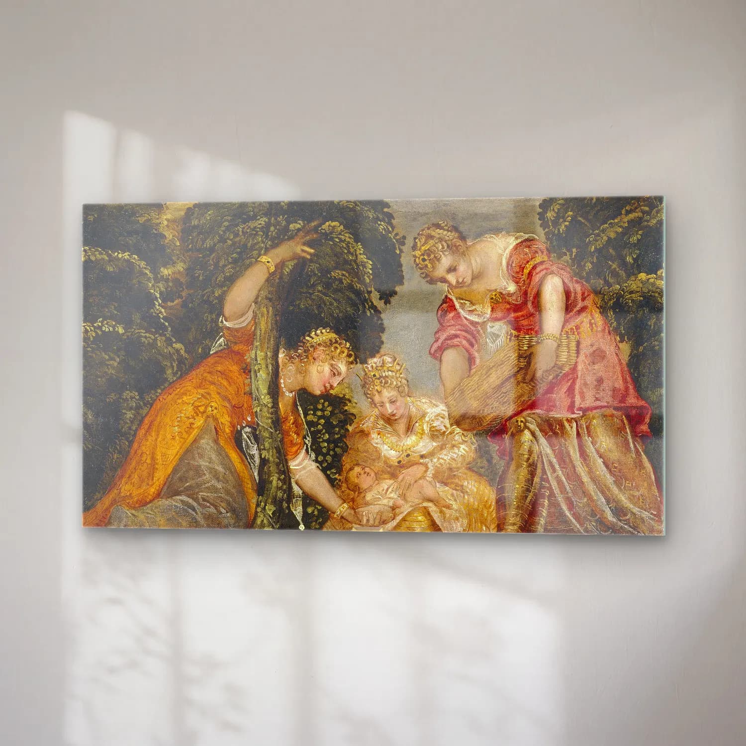 Jacopo Tintoretto – Moisés salvado de las aguas cam tablo — sağ açıdan görünüm