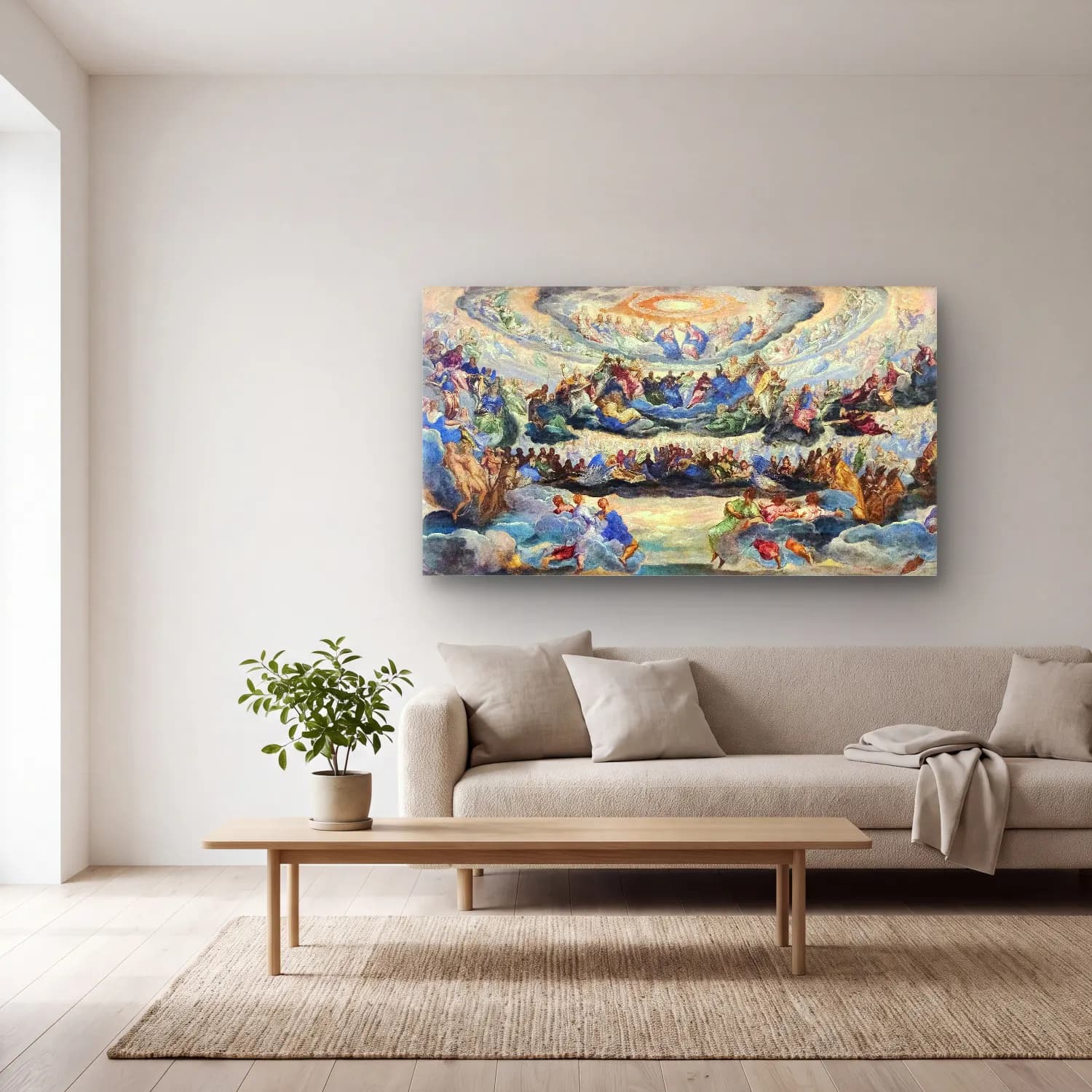 Jacopo Tintoretto – Paradise cam tablo — açık renk salonda