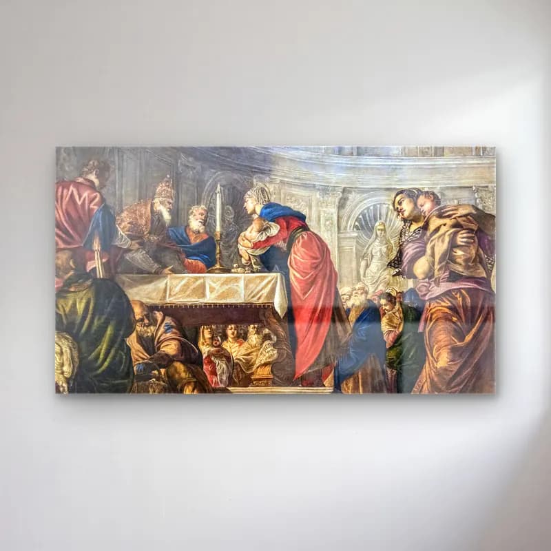 Jacopo Tintoretto – Presentation of Jesus Christ at the Temple cam tablo — Jacopo Tintoretto – Presentation of Jesus Christ at the Temple — vintage dini sahne