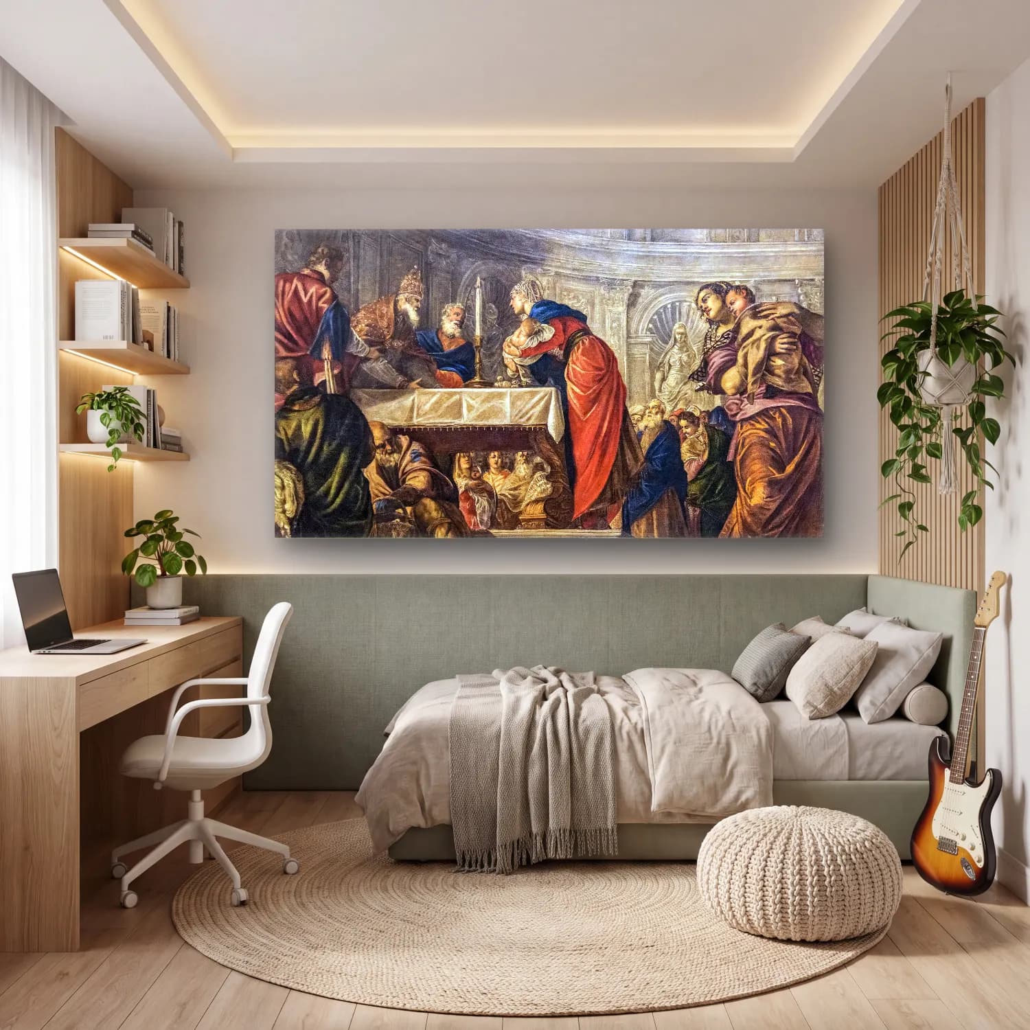 Jacopo Tintoretto – Presentation of Jesus Christ at the Temple cam tablo — genç odasında