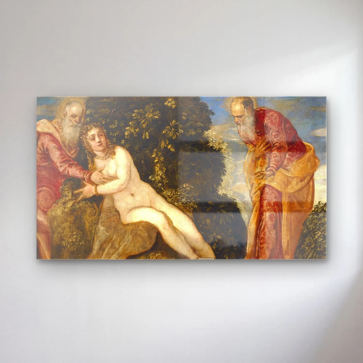 Jacopo Tintoretto – Susana y los viejos cam tablo — Jacopo Tintoretto – Susana y los viejos — yağlı boya mitolojik sahne
