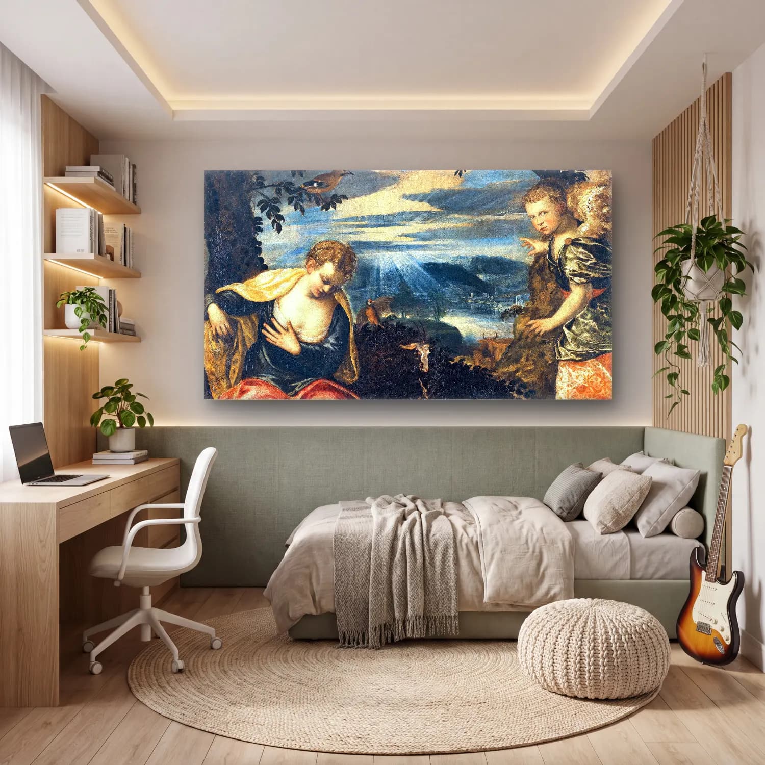 Jacopo Tintoretto – The Annunciation to Manoah s Wife cam tablo — genç odasında