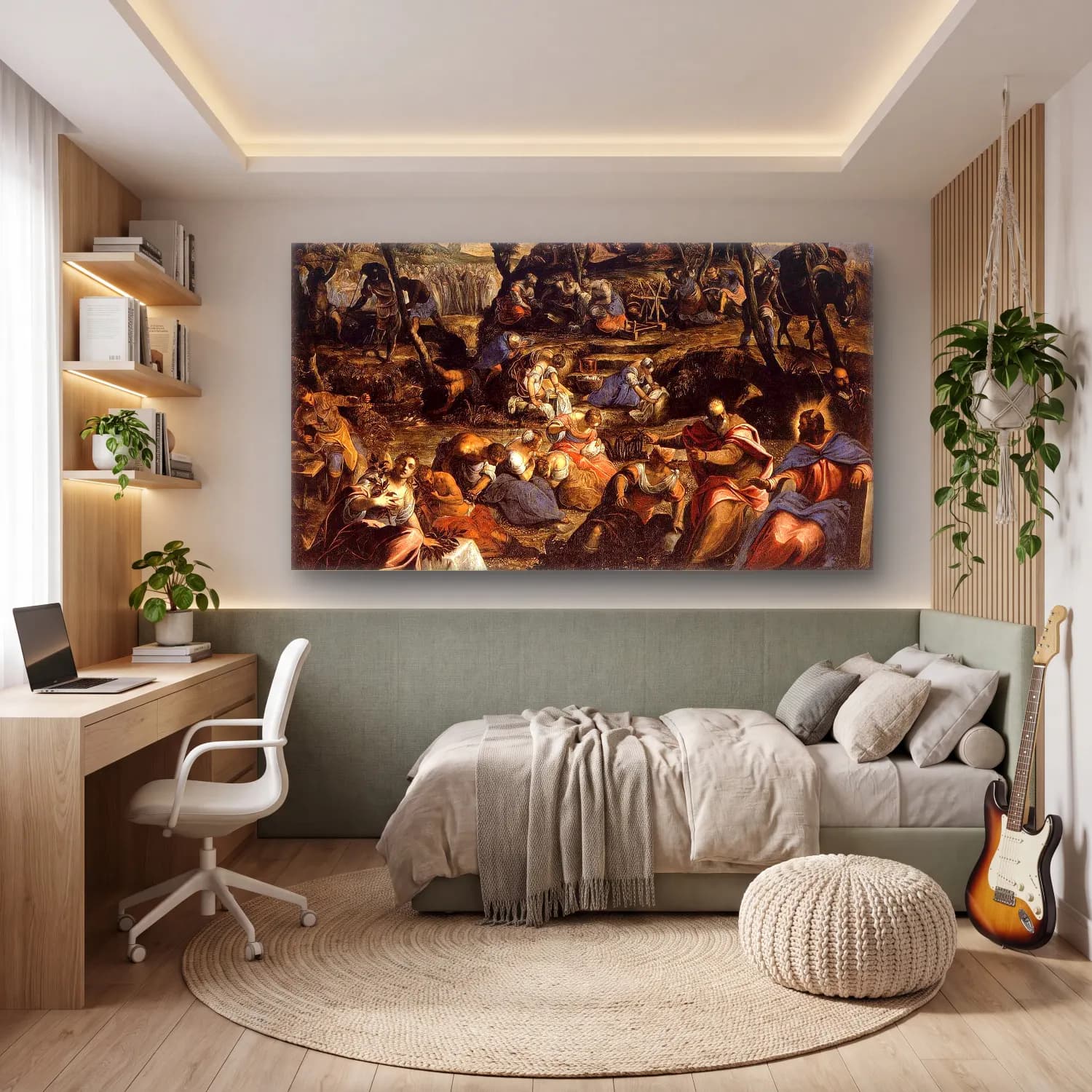 Jacopo Tintoretto – The Jews in the Desert cam tablo — genç odasında