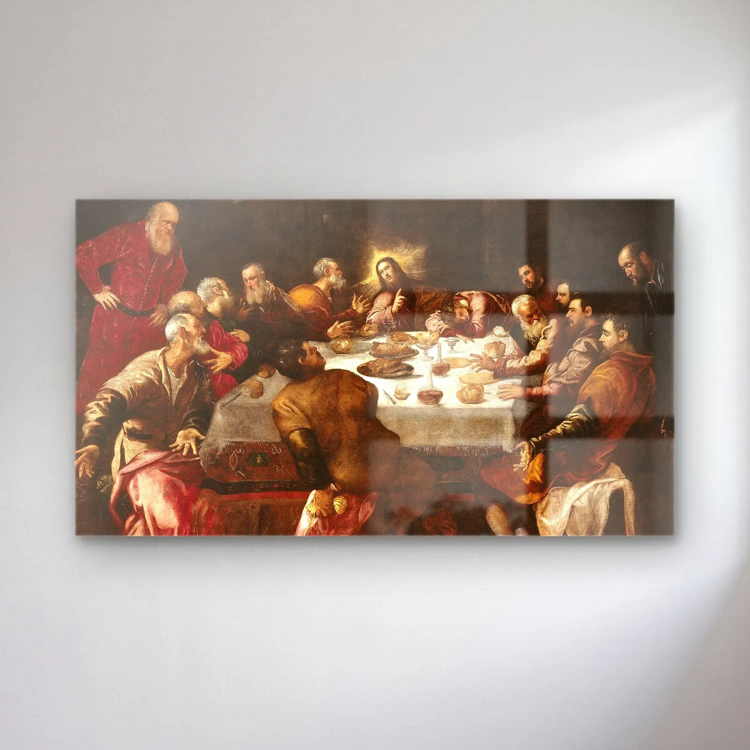Jacopo Tintoretto – The Last Supper cam tablo — Jacopo Tintoretto – The Last Supper — yağlı boya dini sahne