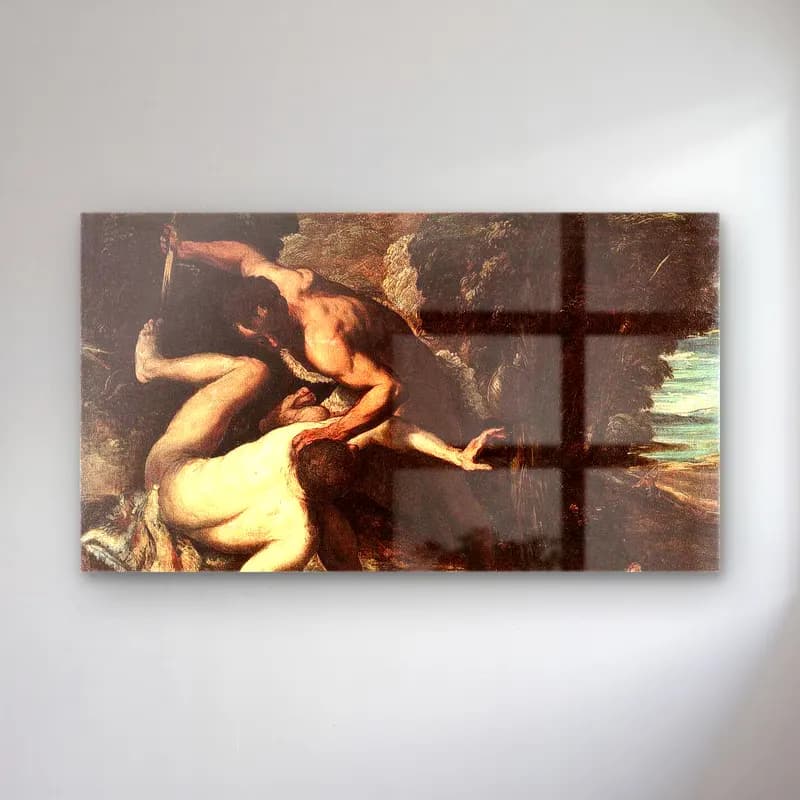 Jacopo Tintoretto – The Murder of Abel cam tablo — Jacopo Tintoretto – The Murder of Abel — yağlı boya mitolojik sahne