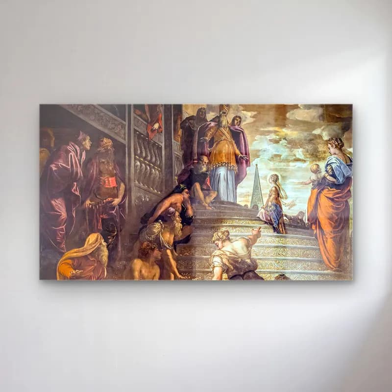 Jacopo Tintoretto – The Presentation of the Virgin cam tablo — Jacopo Tintoretto – The Presentation of the Virgin — yağlı boya dini sahne