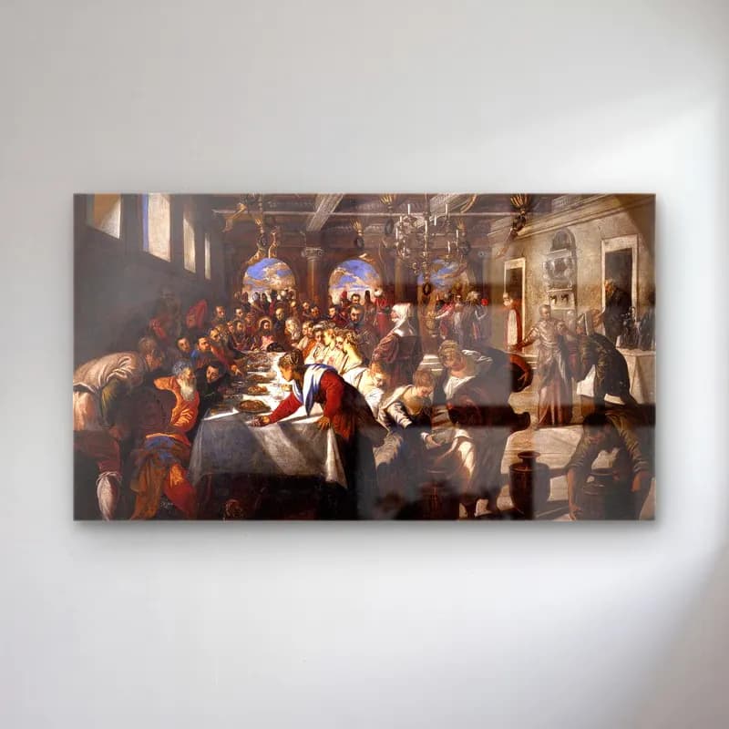 Jacopo Tintoretto – The Wedding at Cana cam tablo — Jacopo Tintoretto – The Wedding at Cana — yağlı boya dini sahne