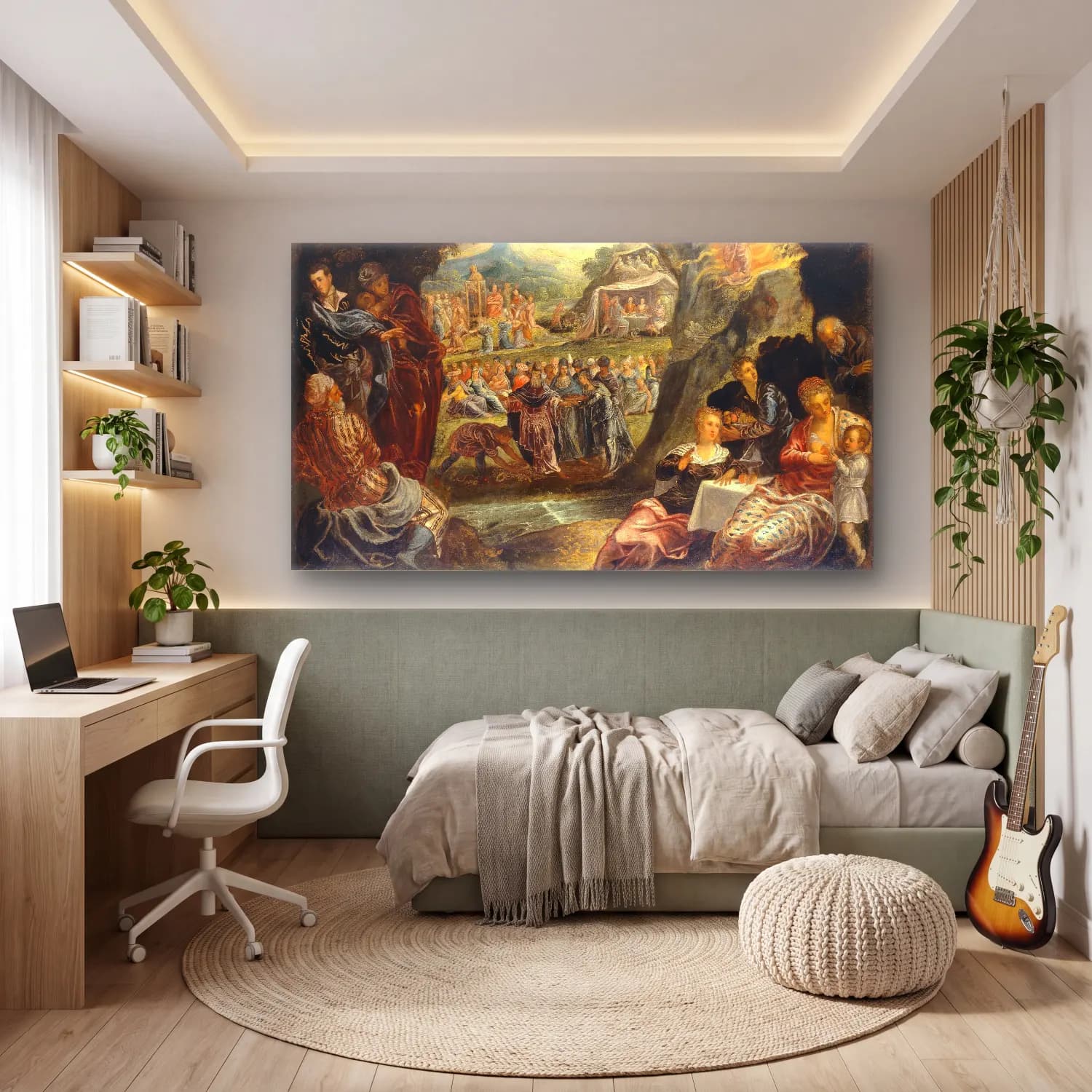 Jacopo Tintoretto – The Worship of the Golden Calf cam tablo — genç odasında