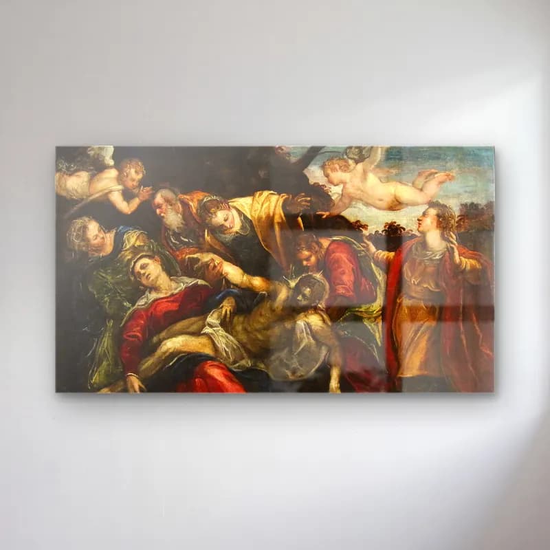 Jacopo Tintoretto – The lamentation over the dead Christ cam tablo — Jacopo Tintoretto – The lamentation over the dead Christ — yağlı boya dini sahne
