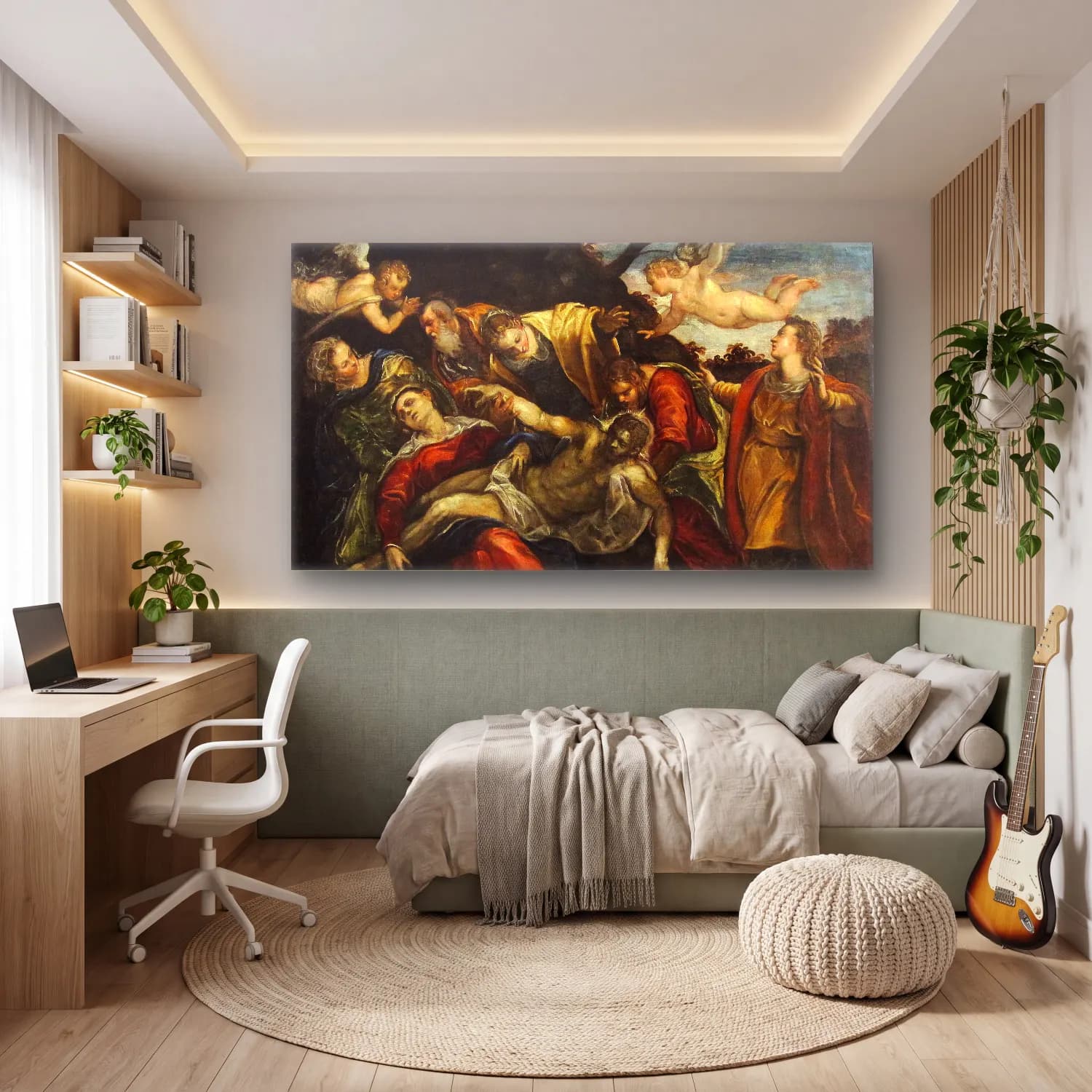 Jacopo Tintoretto – The lamentation over the dead Christ cam tablo — genç odasında