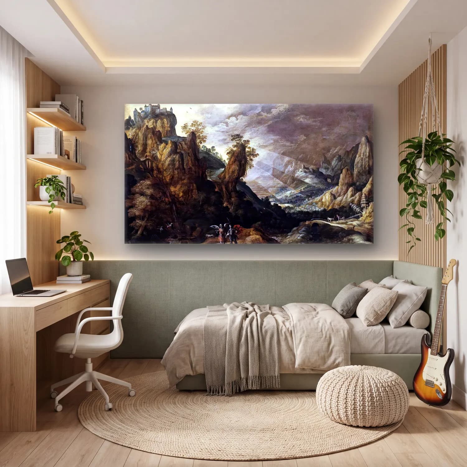 Kerstiaen de Keuninck – Landscape with Tobias and the Angel cam tablo — genç odasında
