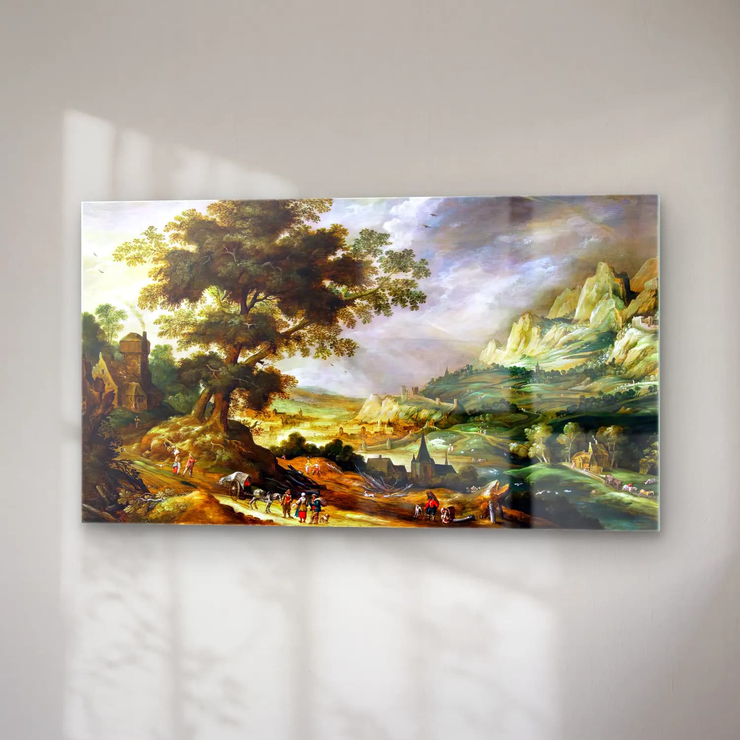 Kerstiaen de Keuninck – Mountainous Landscape with Travellers cam tablo — sağ açıdan görünüm