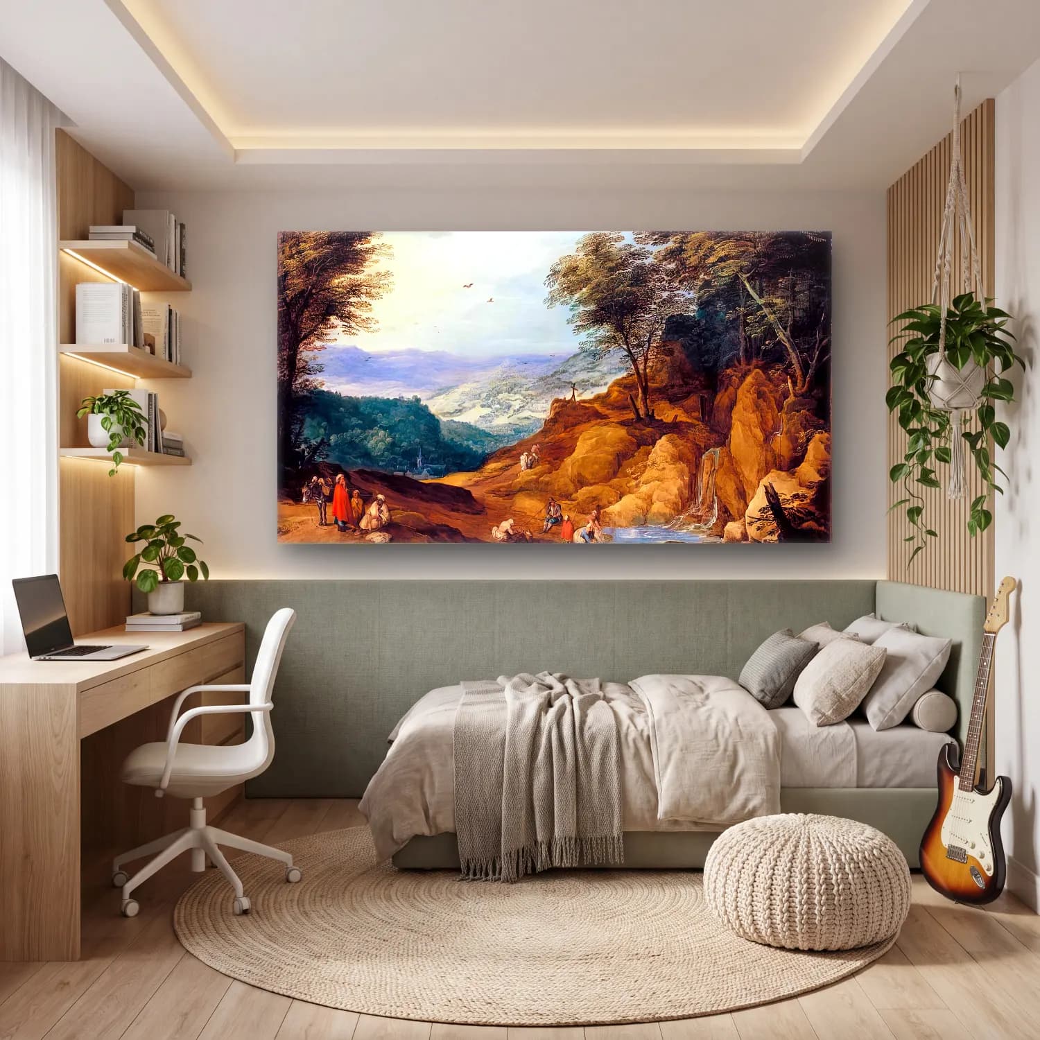 Joos de Momper – Extensive Mountainous Landscape cam tablo — genç odasında