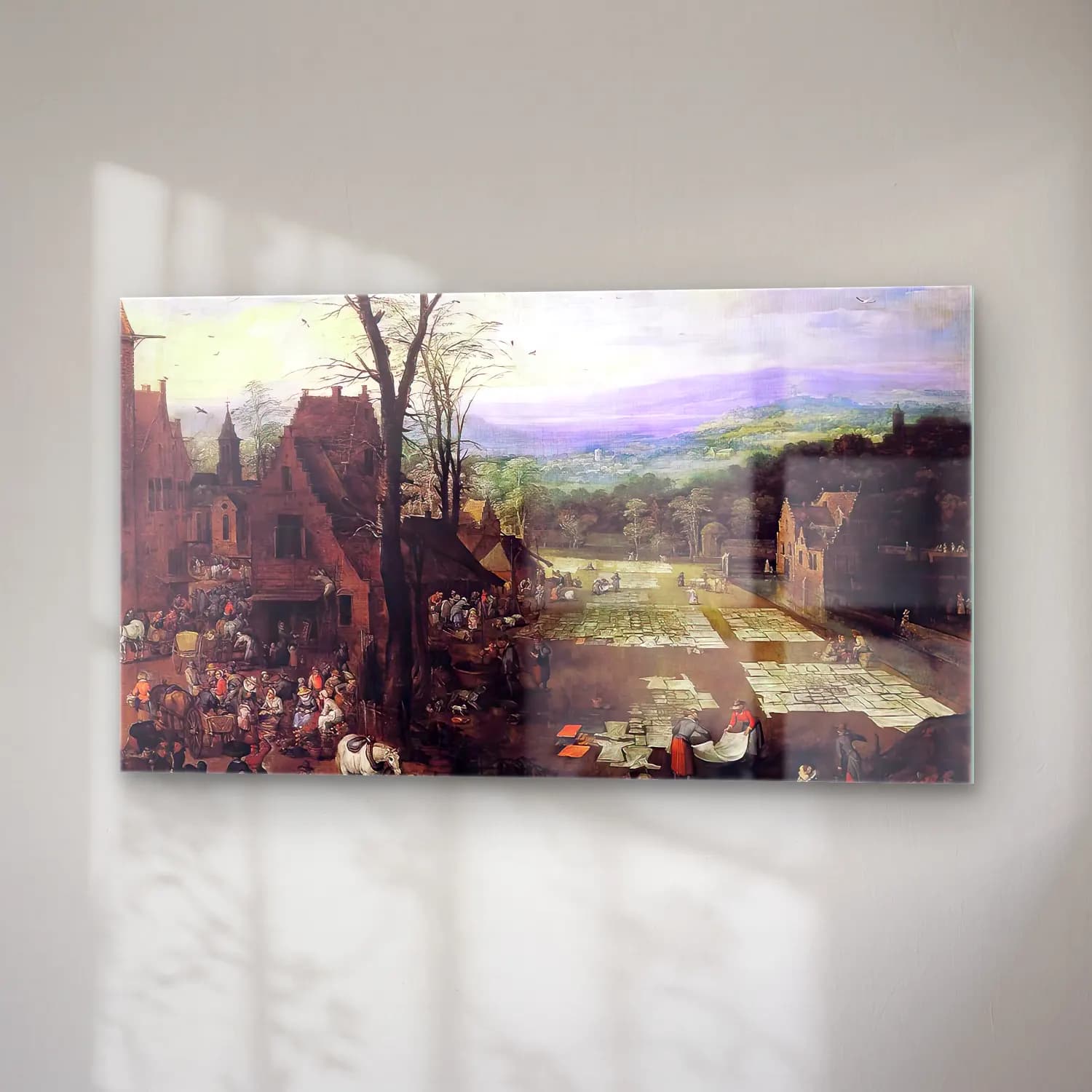 Joos de Momper – Flemish Market and Washing Place cam tablo — sağ açıdan görünüm