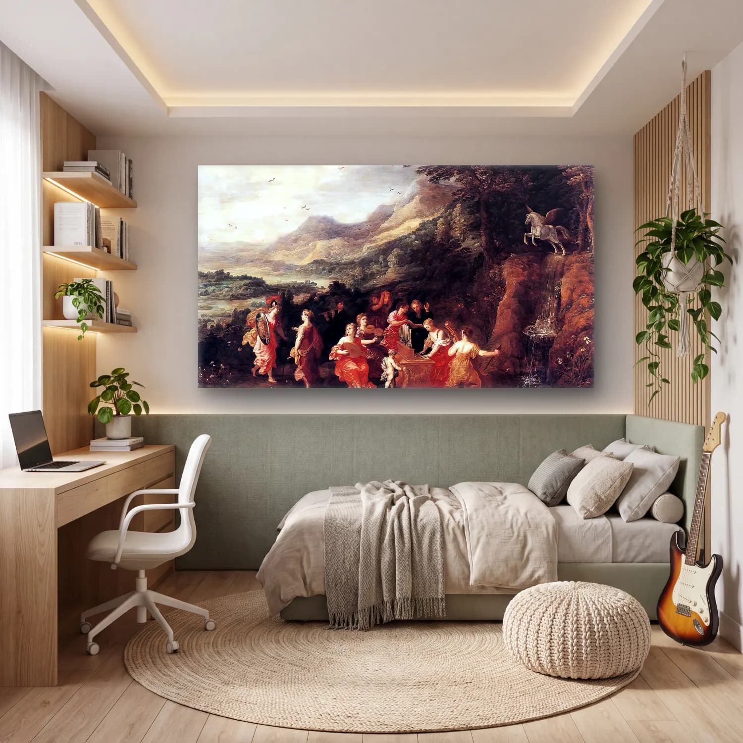 Joos de Momper – Helicon or Minerva s Visit to the Muses cam tablo — genç odasında