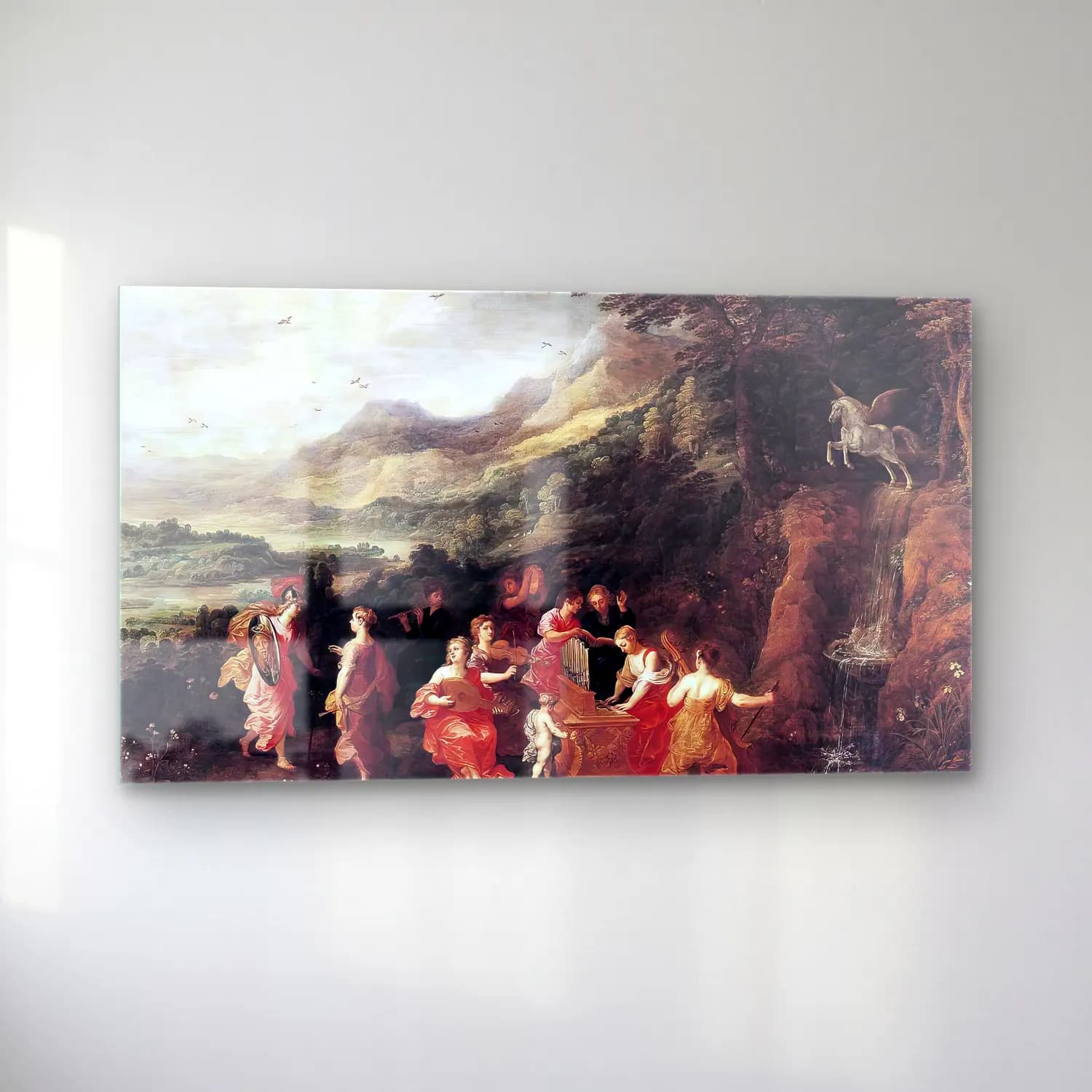 Joos de Momper – Helicon or Minerva s Visit to the Muses cam tablo — sol açıdan görünüm