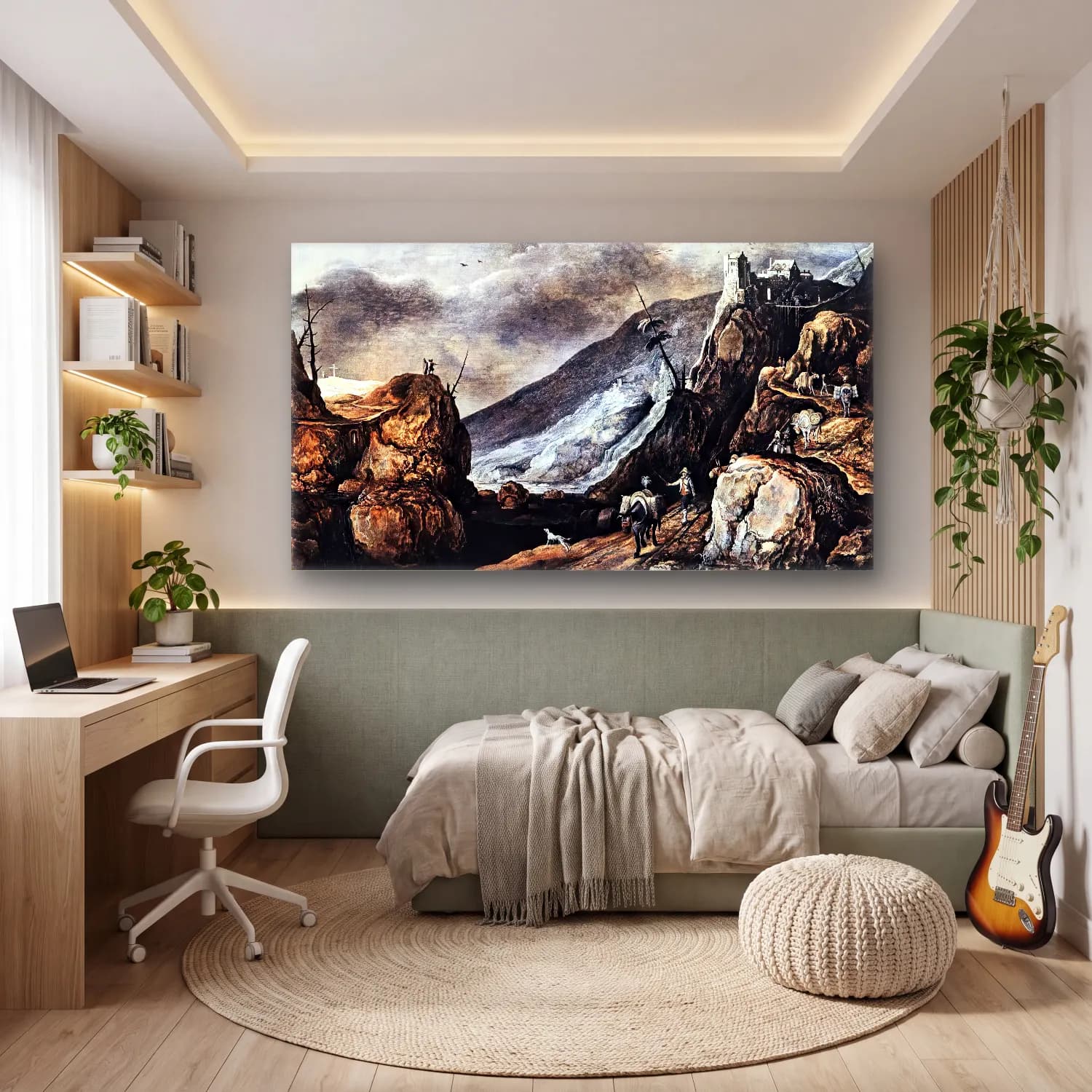 Joos de Momper – Landscape with the Temptation of Christ cam tablo — genç odasında