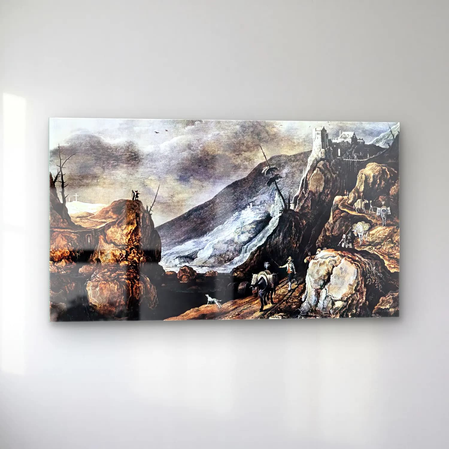 Joos de Momper – Landscape with the Temptation of Christ cam tablo — sol açıdan görünüm