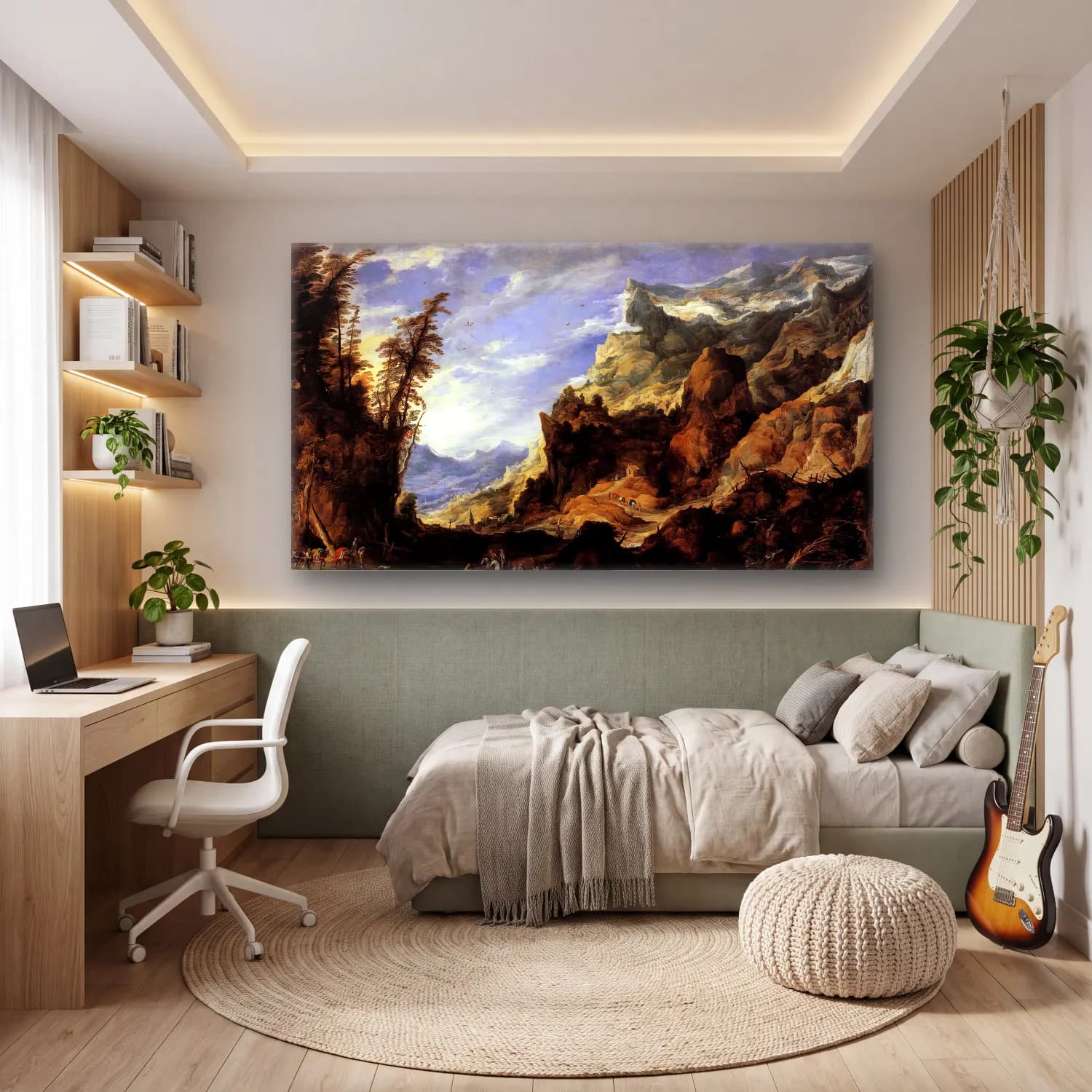 Joos de Momper – Large Mountain Landscape cam tablo — genç odasında
