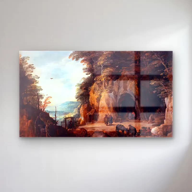 Joos de Momper – Monk s Hermitage in a Cave cam tablo — Joos de Momper – Monk s Hermitage in a Cave — yağlı boya dini sahne