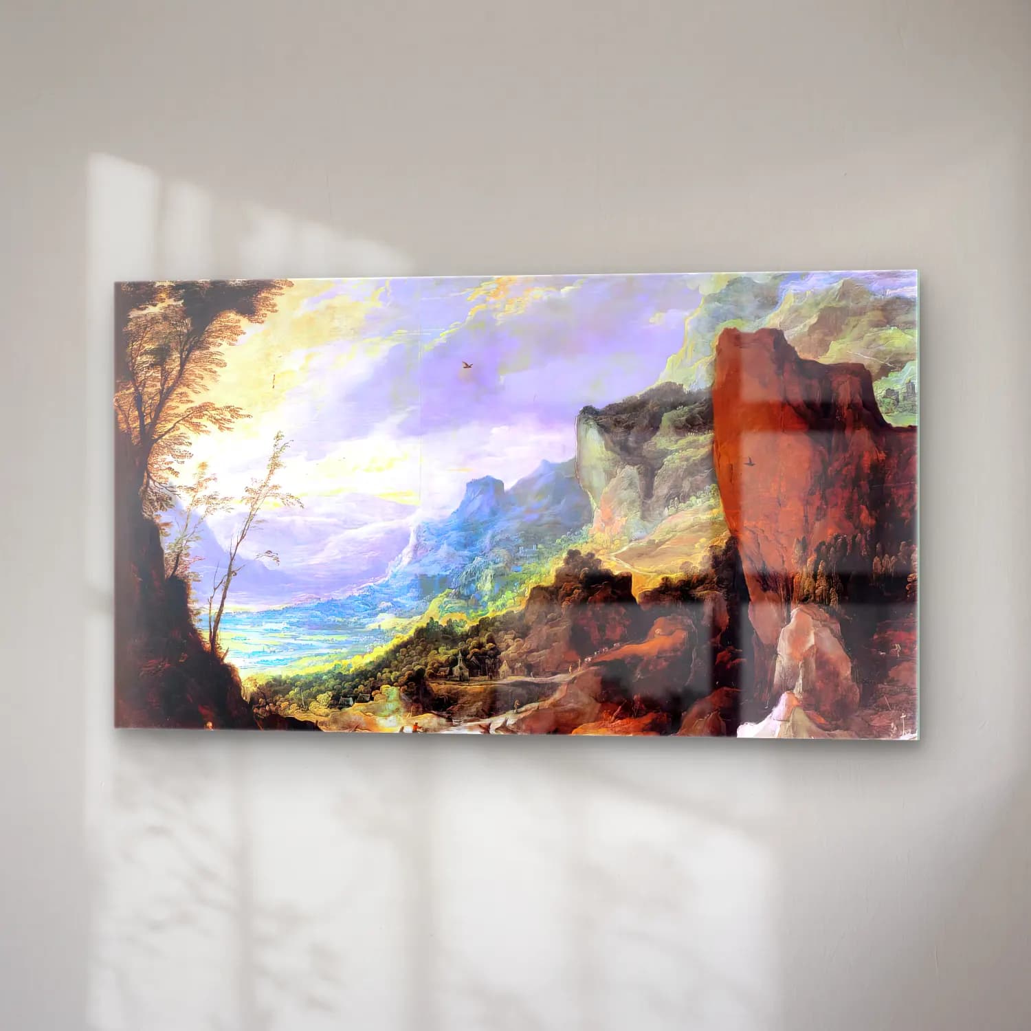 Joos de Momper – Mountain Landscape – Sarı Tonlar cam tablo — sağ açıdan görünüm