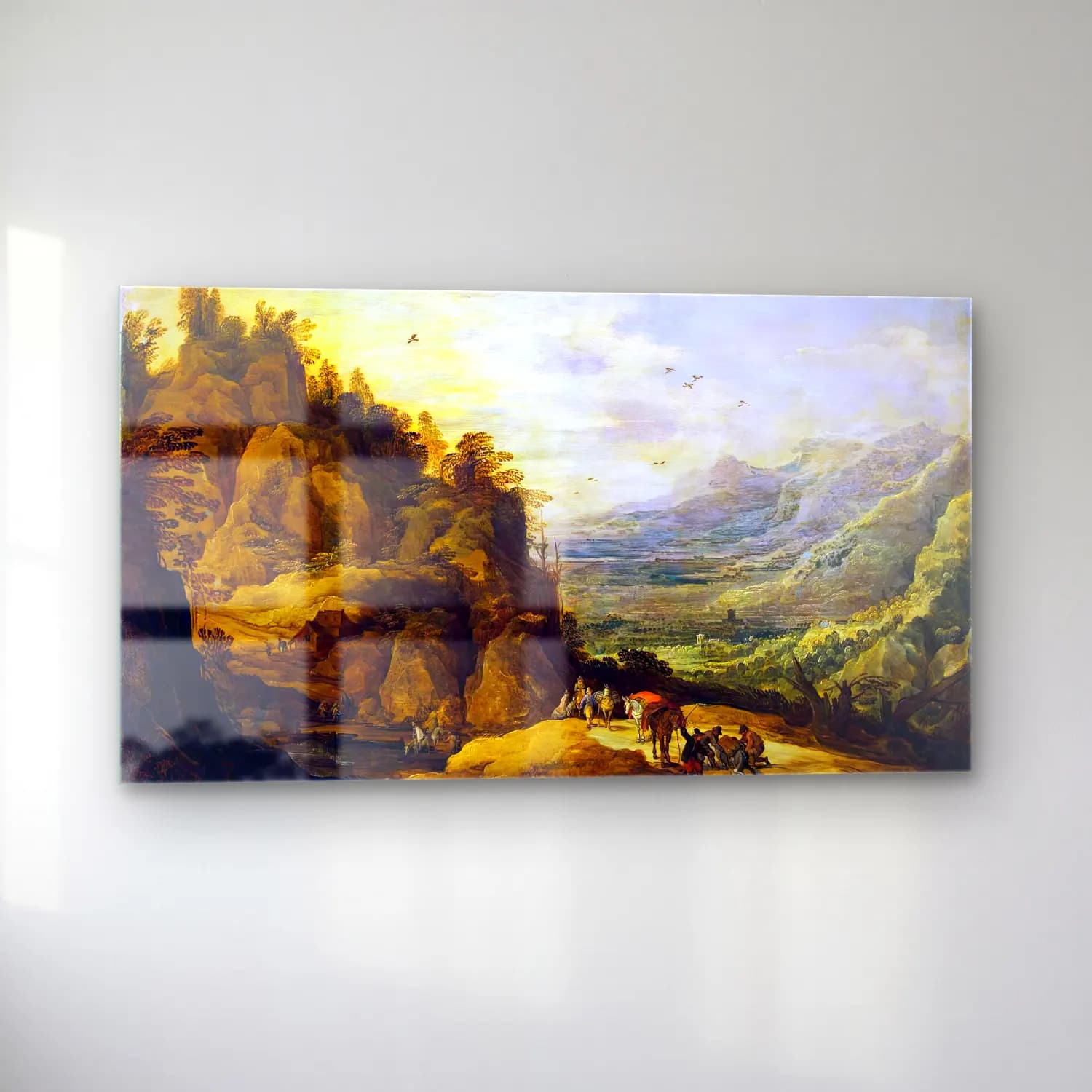 Joos de Momper – Mountainous Landscape with Figures and a Donkey cam tablo — sol açıdan görünüm