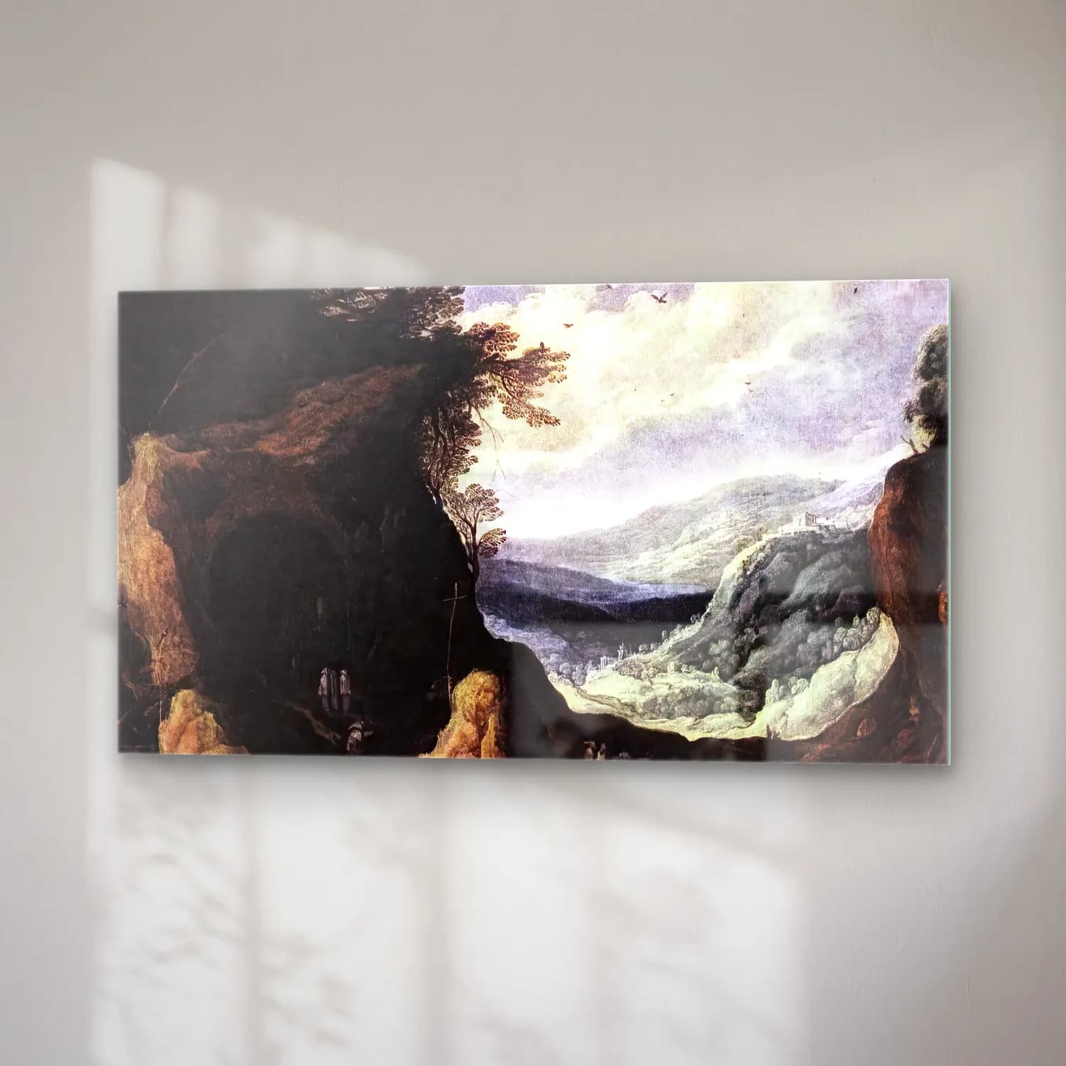 Joos de Momper – Rocky Landscape with Monks cam tablo — sağ açıdan görünüm