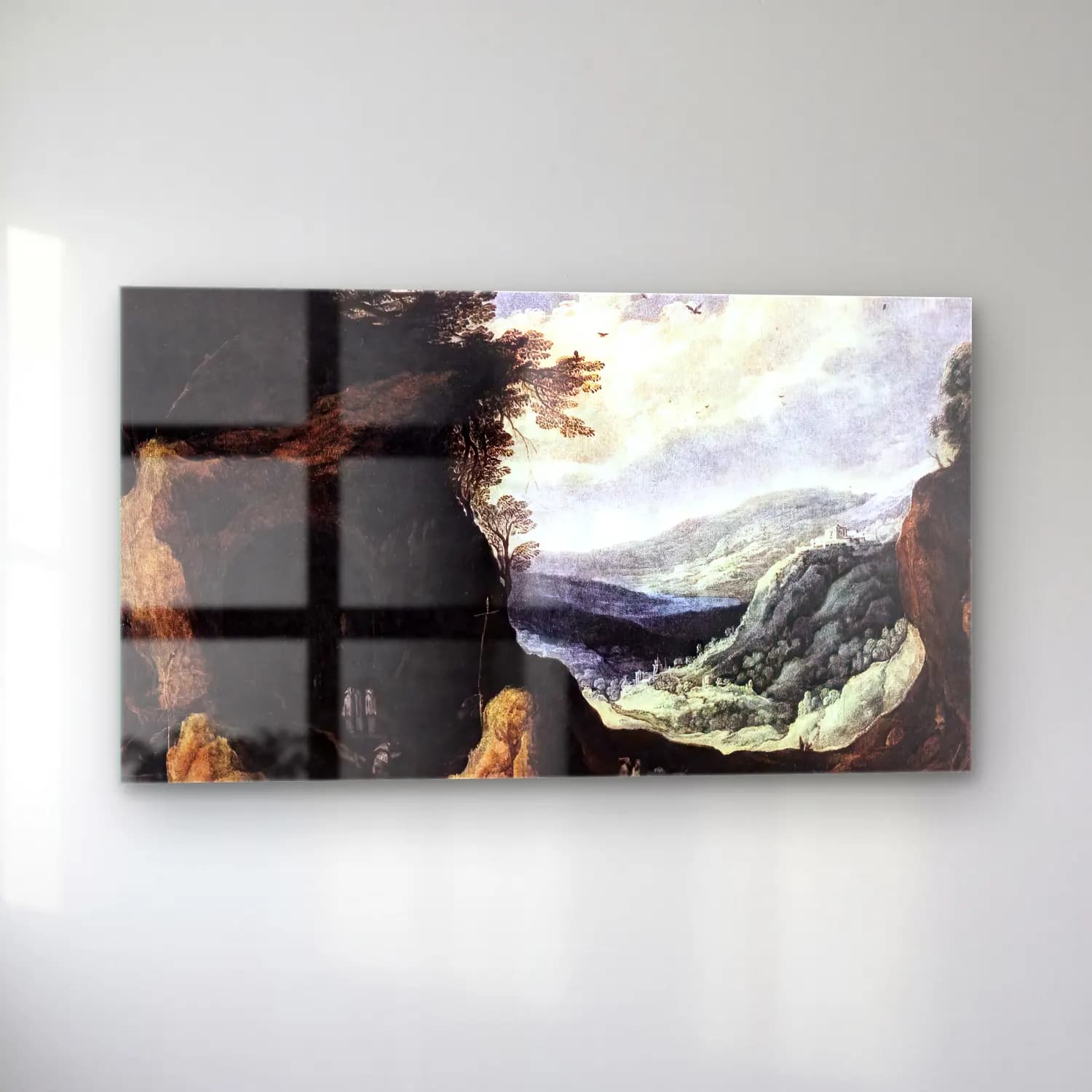 Joos de Momper – Rocky Landscape with Monks cam tablo — sol açıdan görünüm