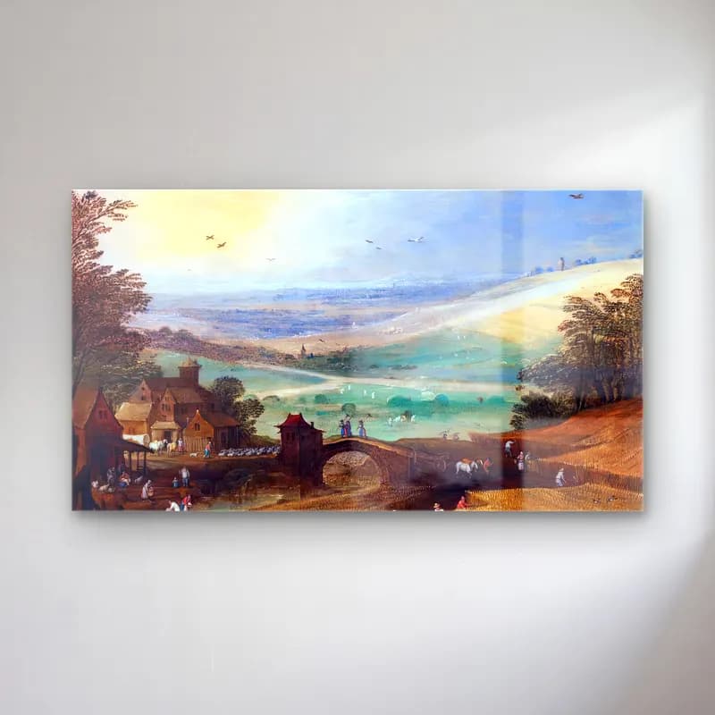 Joos de Momper – Summer Landscape cam tablo — Joos de Momper – Summer Landscape — vintage kırda nehir