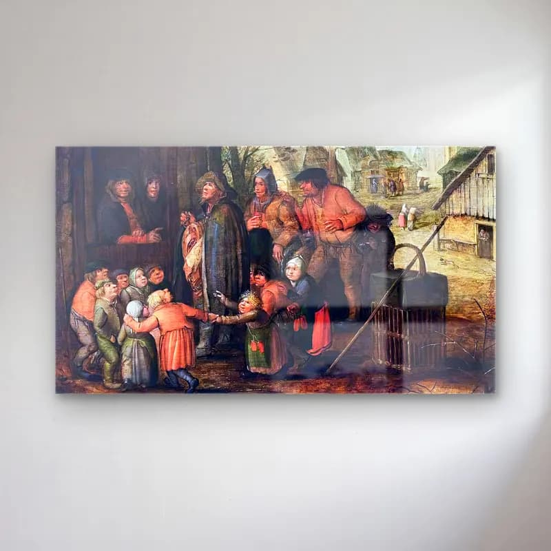 David Vinckboons – A Blind Hurdy-Gurdy Player cam tablo — David Vinckboons – A Blind Hurdy-Gurdy Player — yağlı boya dini sahne
