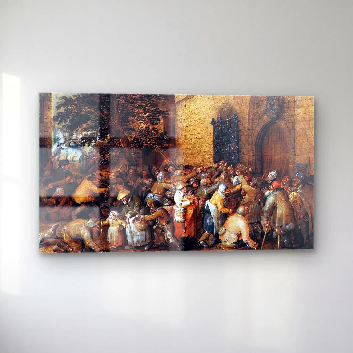 David Vinckboons – Distribution of Loaves to the Poor cam tablo — sol açıdan görünüm