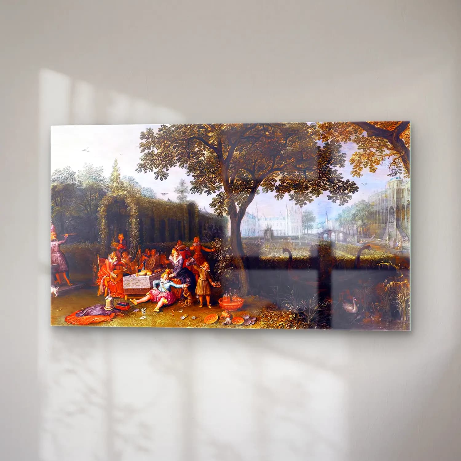 David Vinckboons – Elegant Party in an Ornate Palace Garden cam tablo — sağ açıdan görünüm
