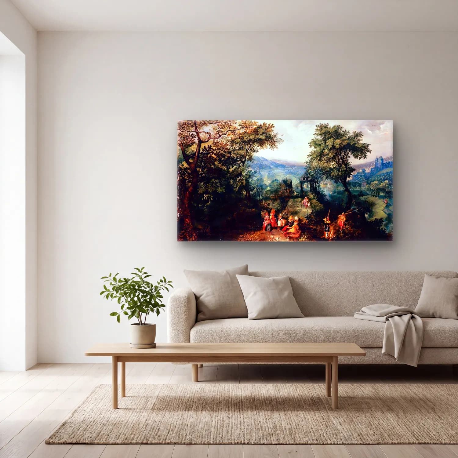 David Vinckboons – Extensive Landscape cam tablo — açık renk salonda