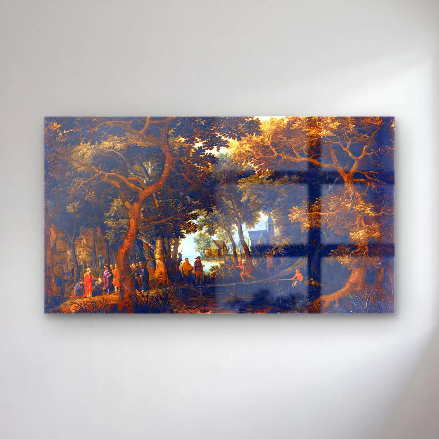 David Vinckboons – Forest Landscape with Two of Christ s Miracles cam tablo — David Vinckboons – Forest Landscape with Two of Christ s Miracles — yağlı boya mitolojik sahne