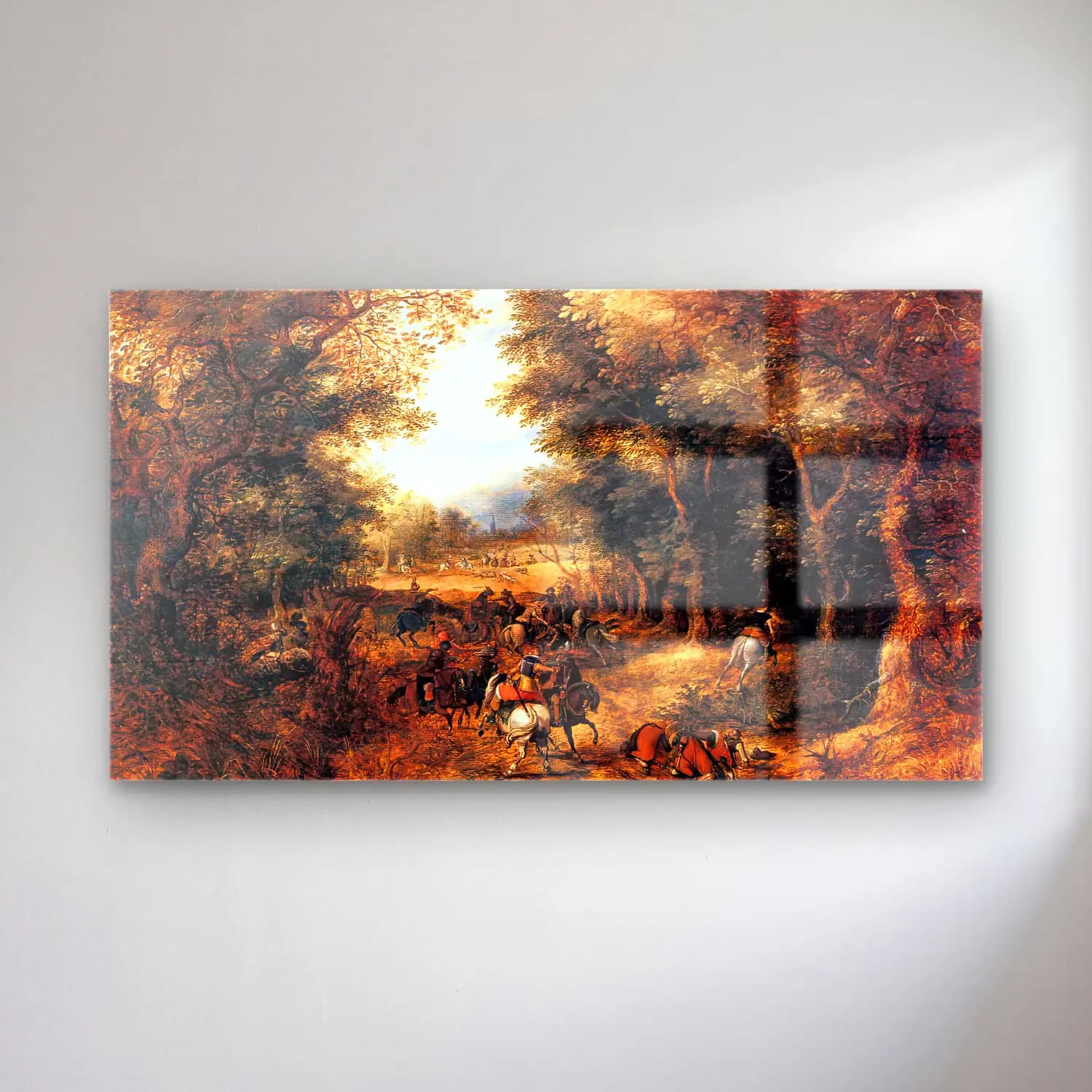 David Vinckboons – Forest Scene with Robbery cam tablo — David Vinckboons – Forest Scene with Robbery — yağlı boya savaş sahnesi