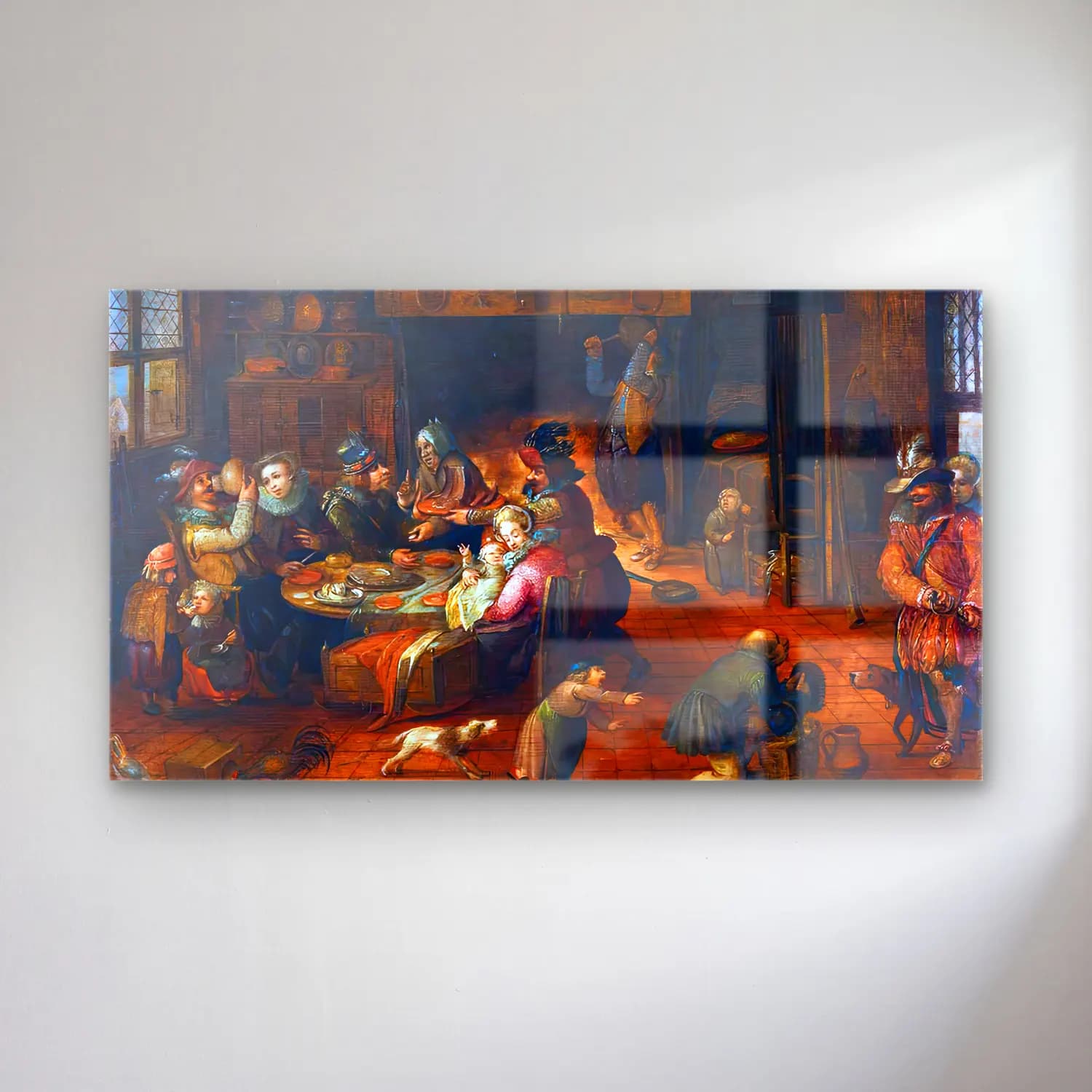 David Vinckboons – Tavern Interior cam tablo — David Vinckboons – Tavern Interior — yağlı boya dini sahne