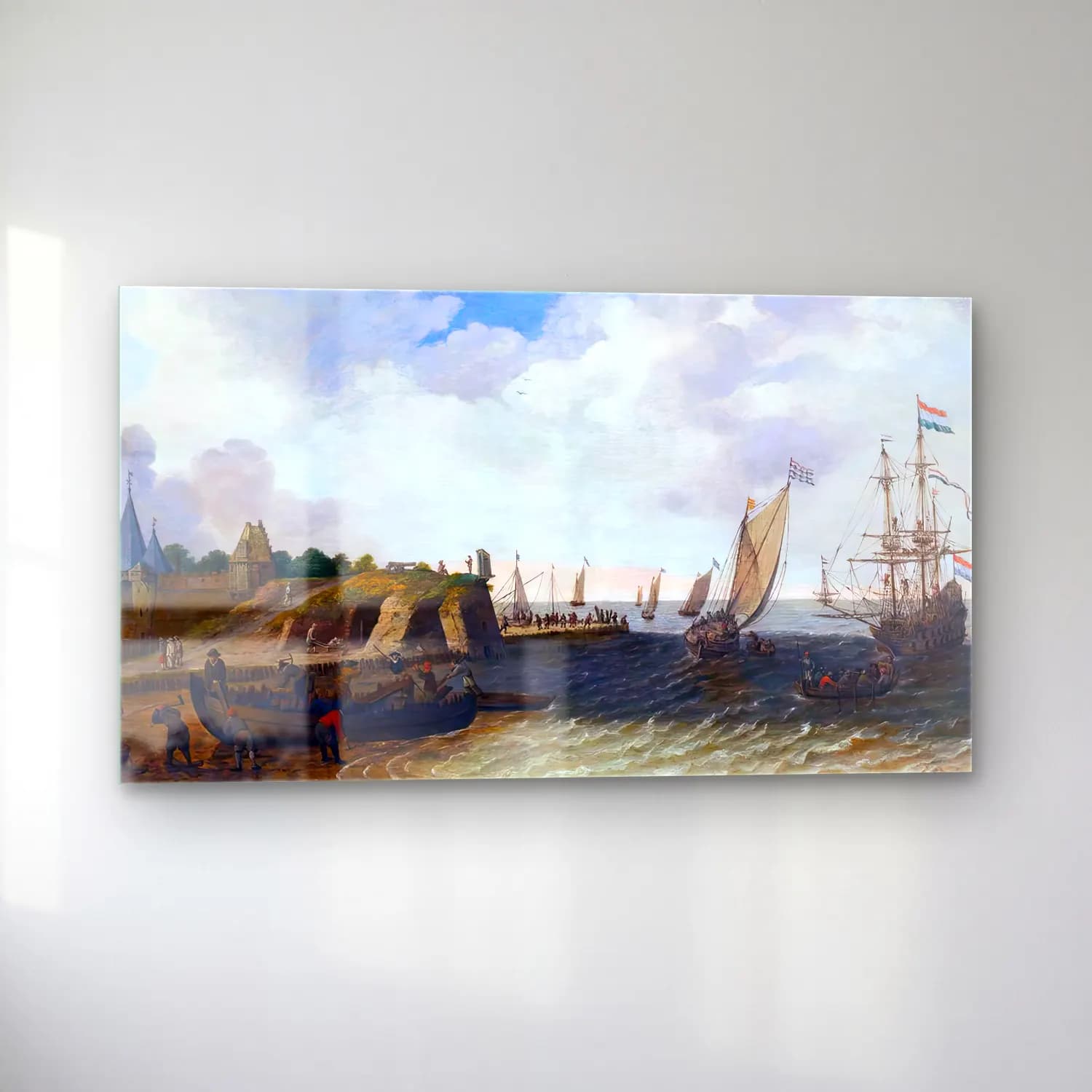 Adam Willaerts – Coastal Scene cam tablo — sol açıdan görünüm