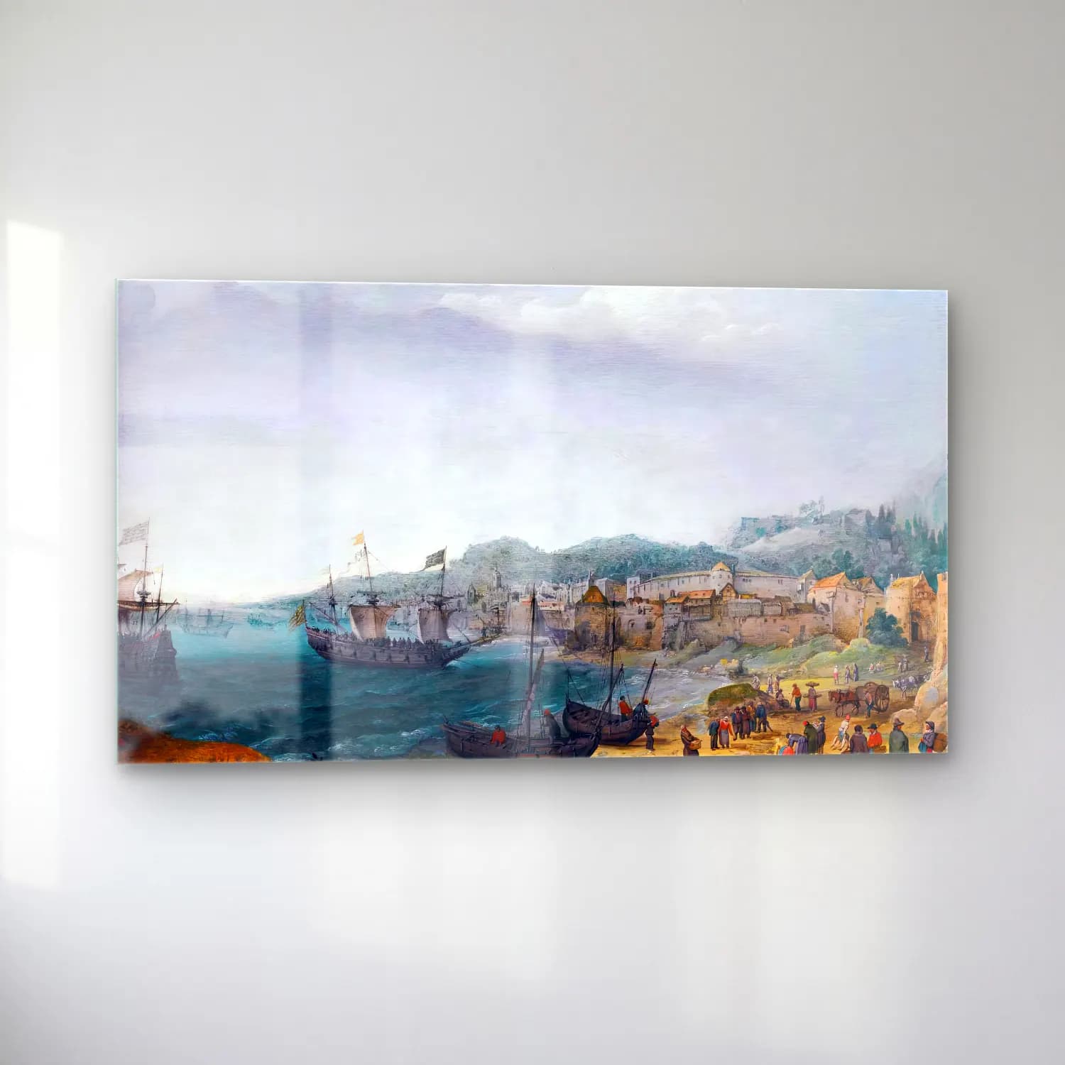 Adam Willaerts – Fortified Coastal Town cam tablo — sol açıdan görünüm