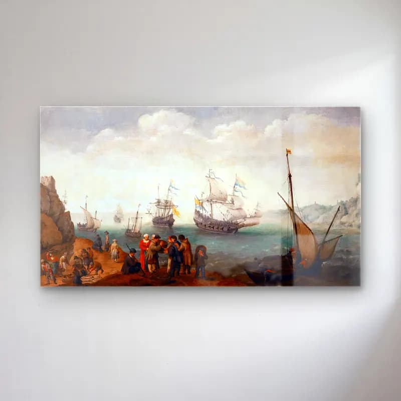 Adam Willaerts – Marine Landscape cam tablo — Adam Willaerts – Marine Landscape — yağlı boya yelkenliler