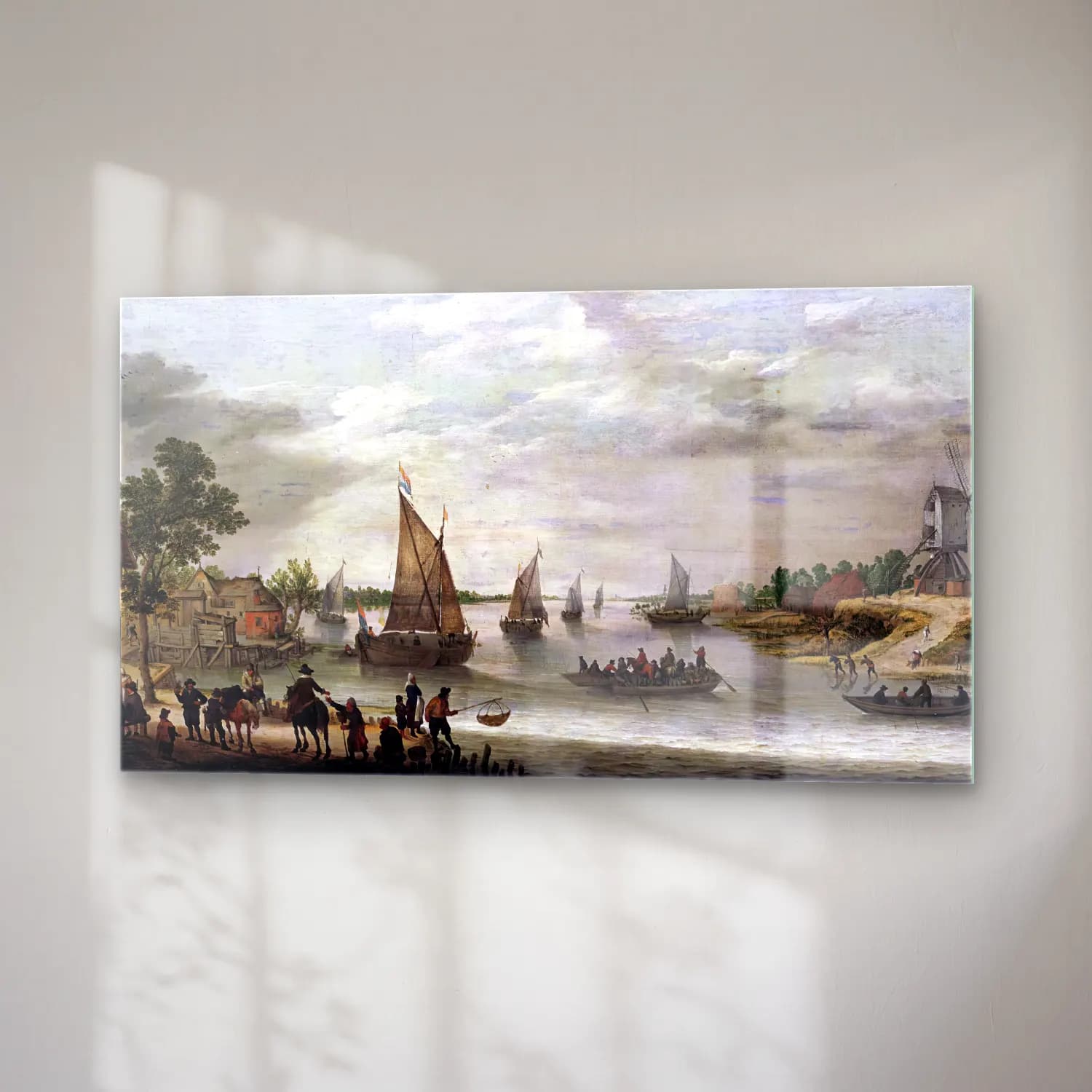 Adam Willaerts – River Scene with Boats cam tablo — sağ açıdan görünüm