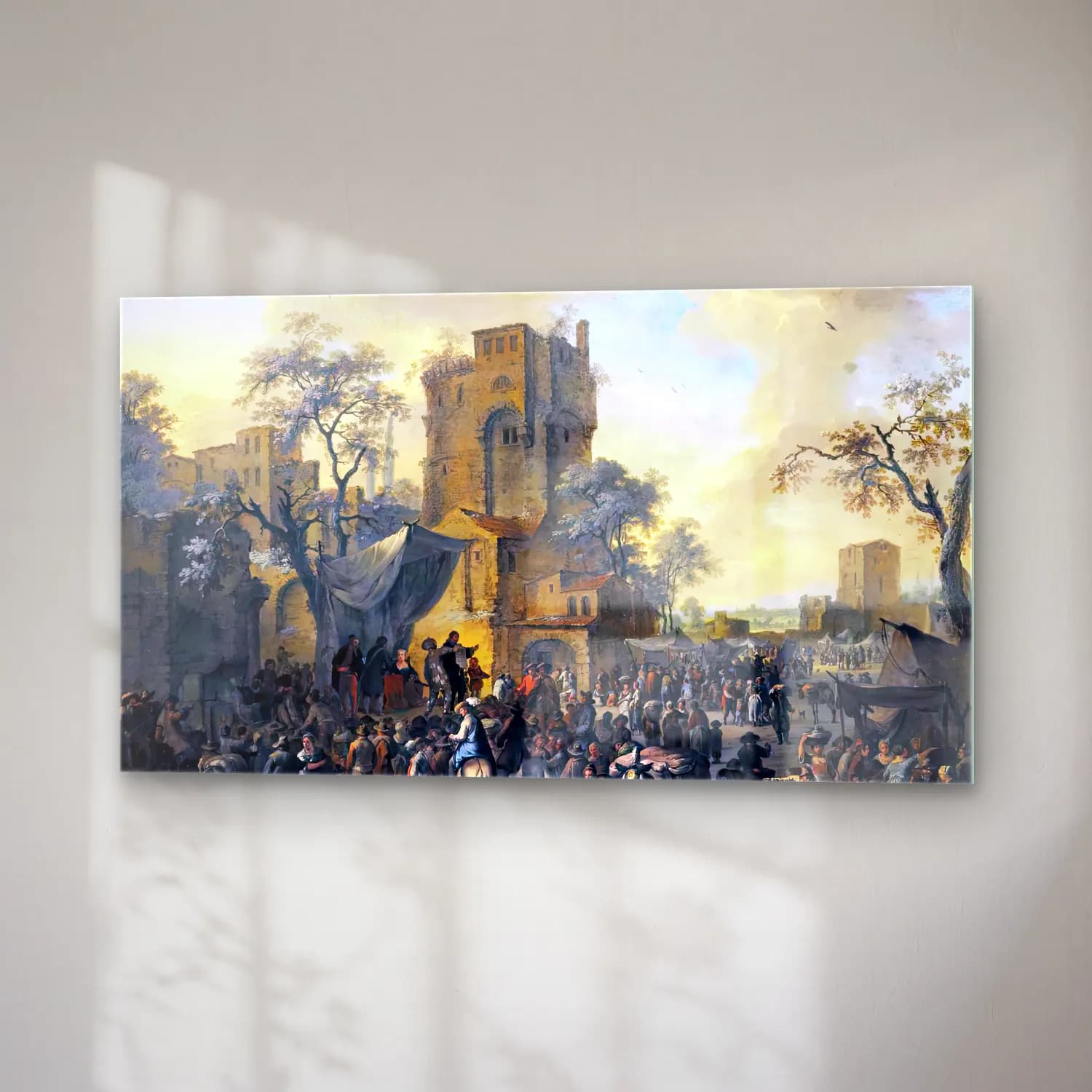 Franz de Paula Ferg – Italianate Village Landscape cam tablo — sağ açıdan görünüm