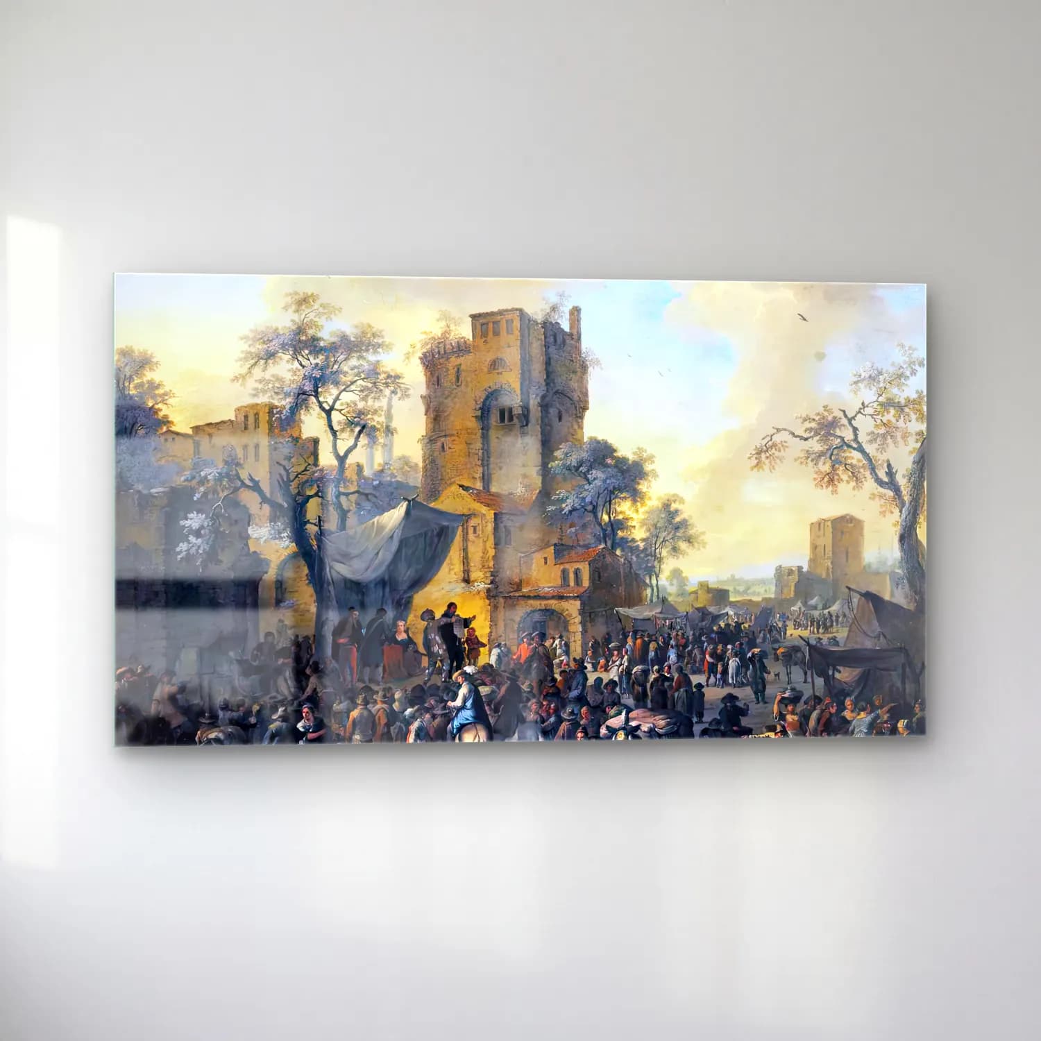 Franz de Paula Ferg – Italianate Village Landscape cam tablo — sol açıdan görünüm