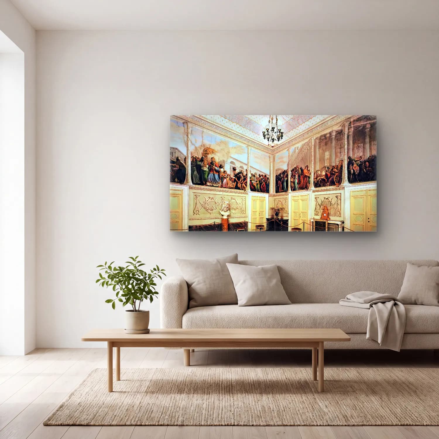 Luigi Ademollo – View of the Room of the Ark cam tablo — açık renk salonda